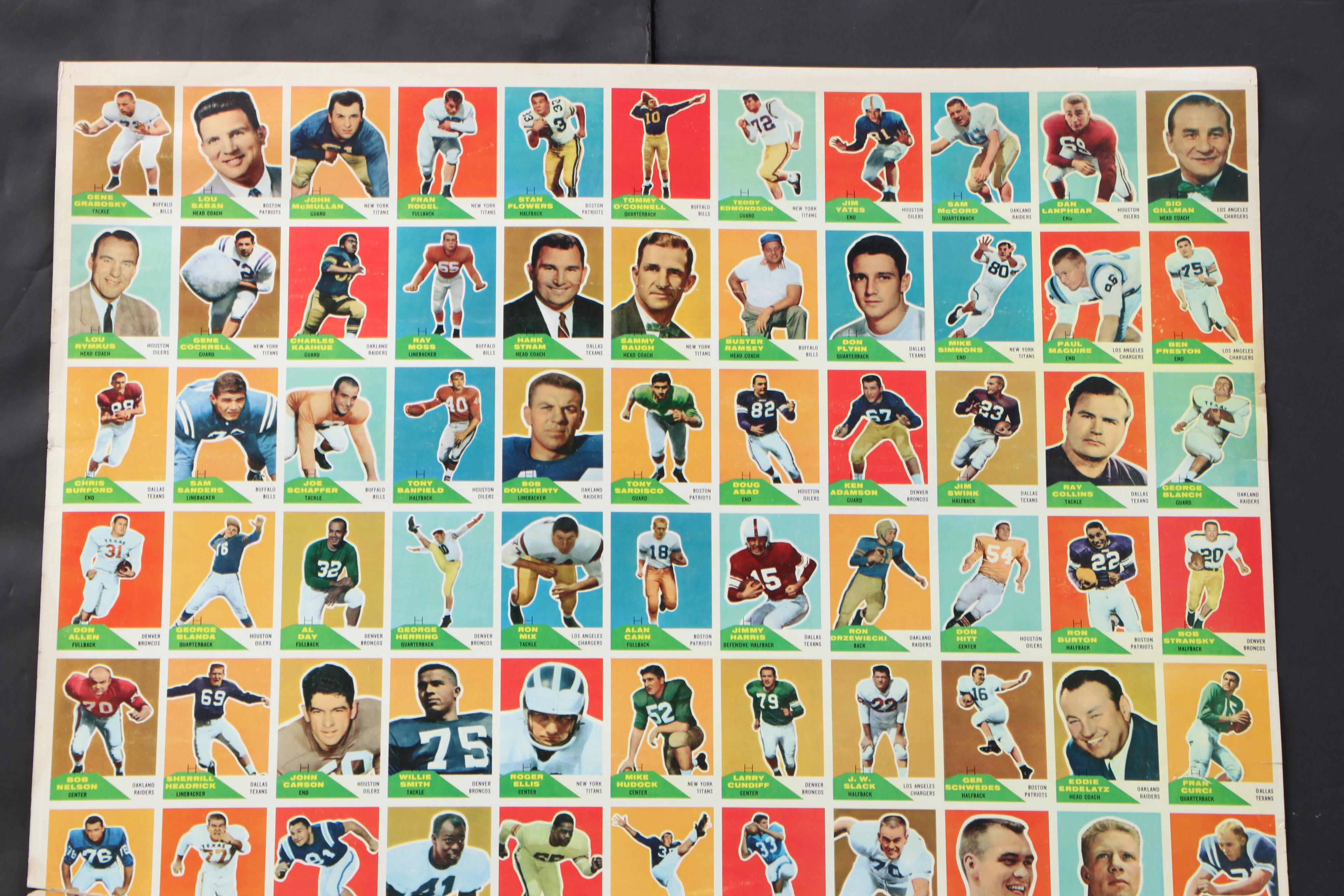 1960 Fleer Complete Uncut Set Featuring Jack Kemp Rookie and More