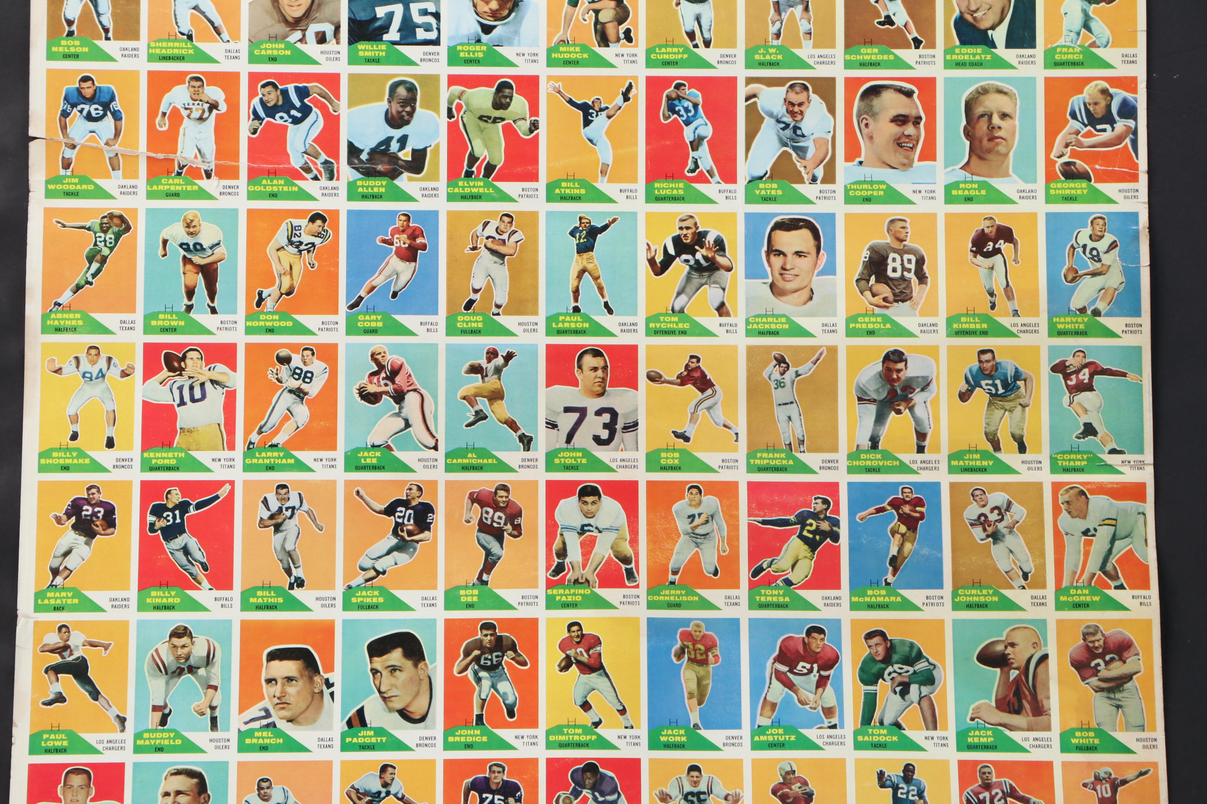 1960 Fleer Complete Uncut Set Featuring Jack Kemp Rookie and More