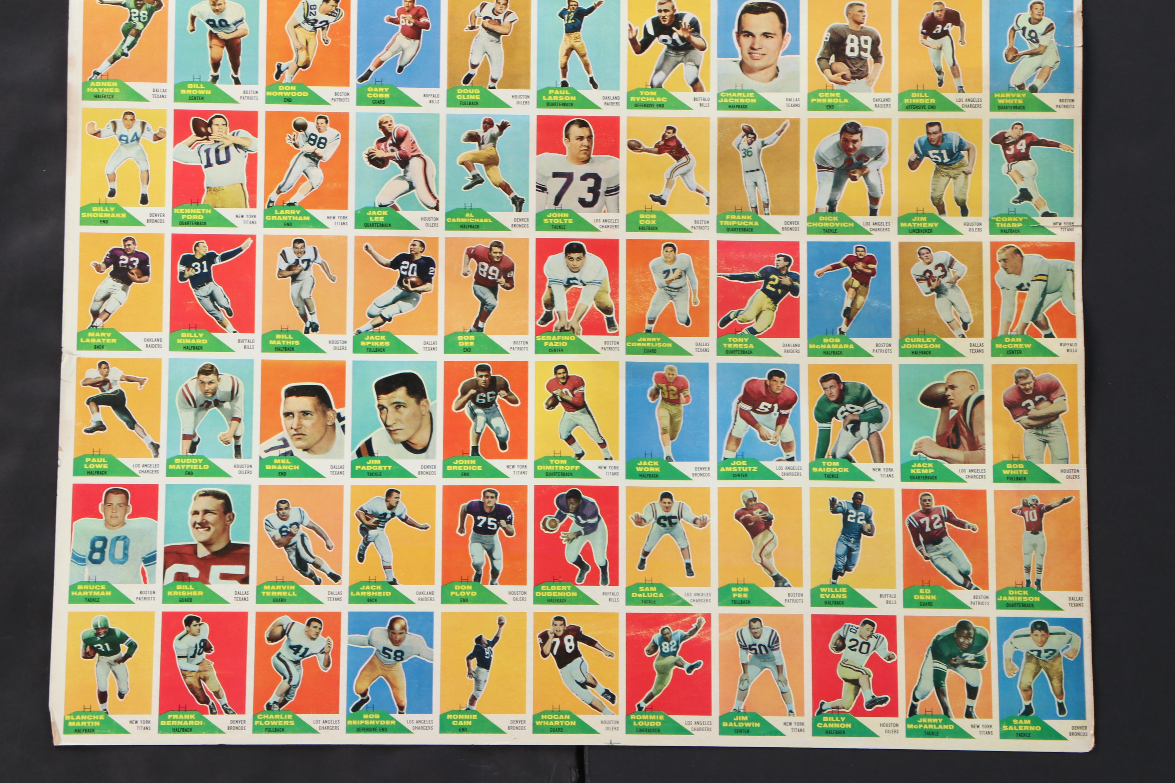 1960 Fleer Complete Uncut Set Featuring Jack Kemp Rookie and More