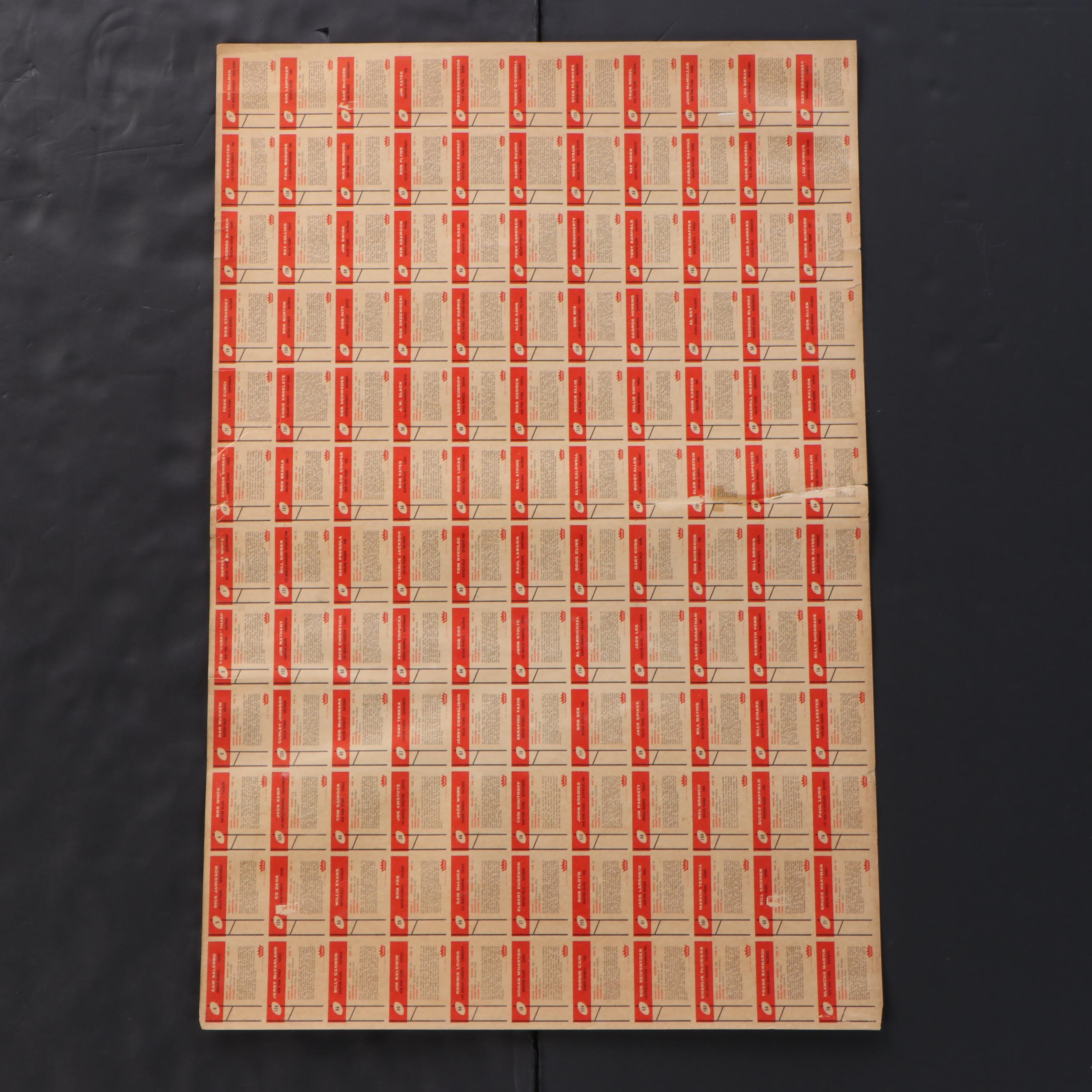 1960 Fleer Complete Uncut Set Featuring Jack Kemp Rookie and More