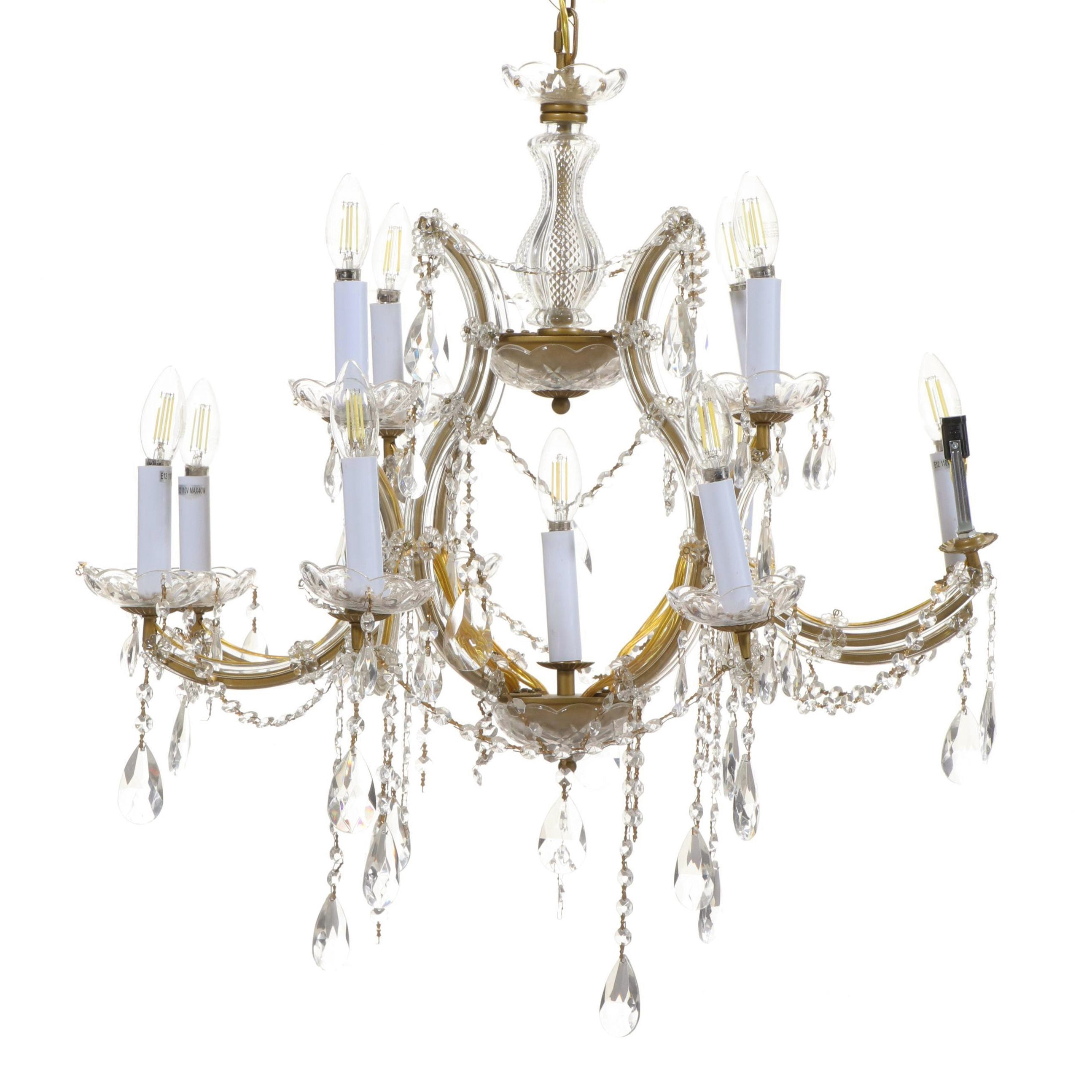 Venetian Style Cut Glass Chandelier, Late 20th Century