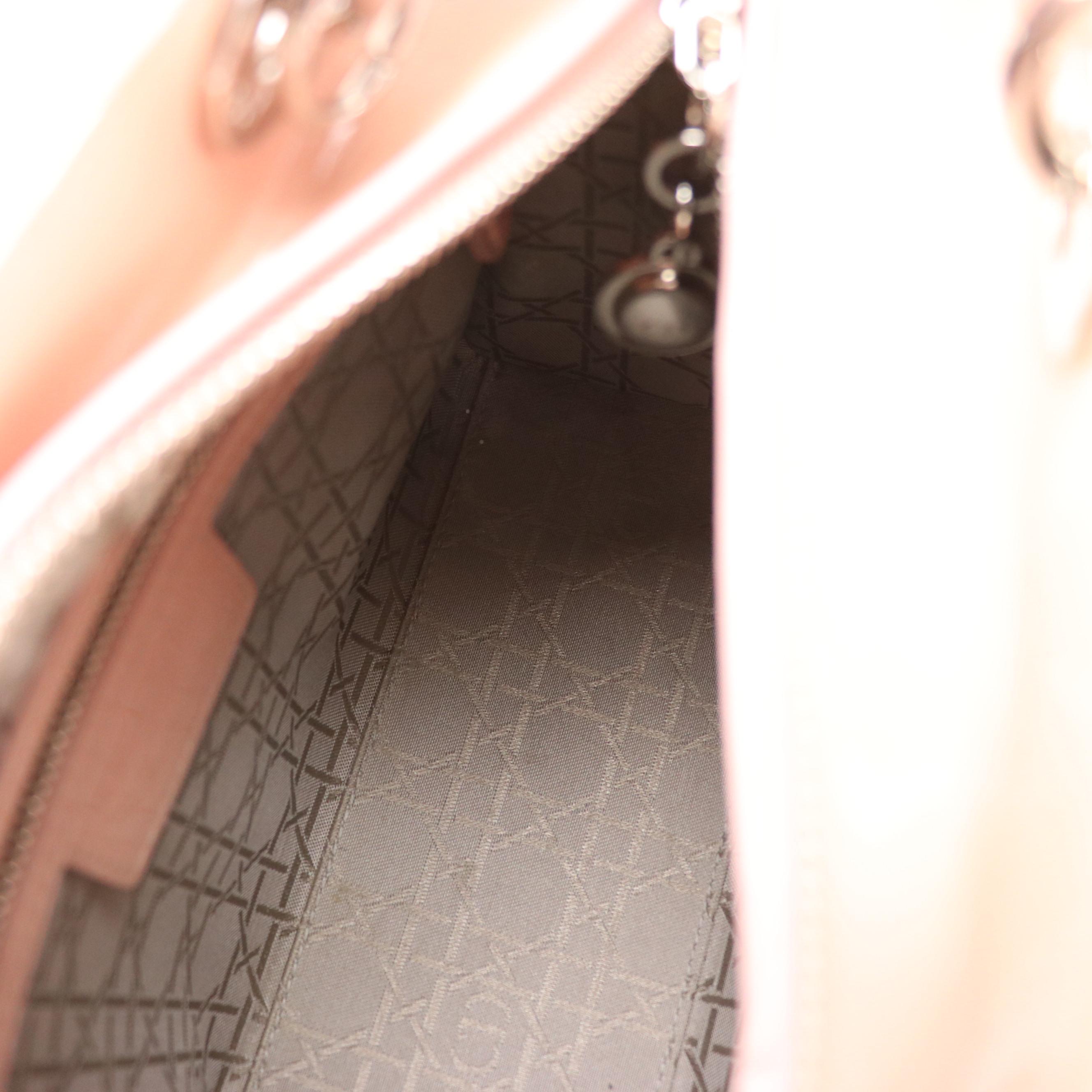 Christian Dior Lady Dior Cannage Quilted Patent Leather Two-Way Bag, With Tags