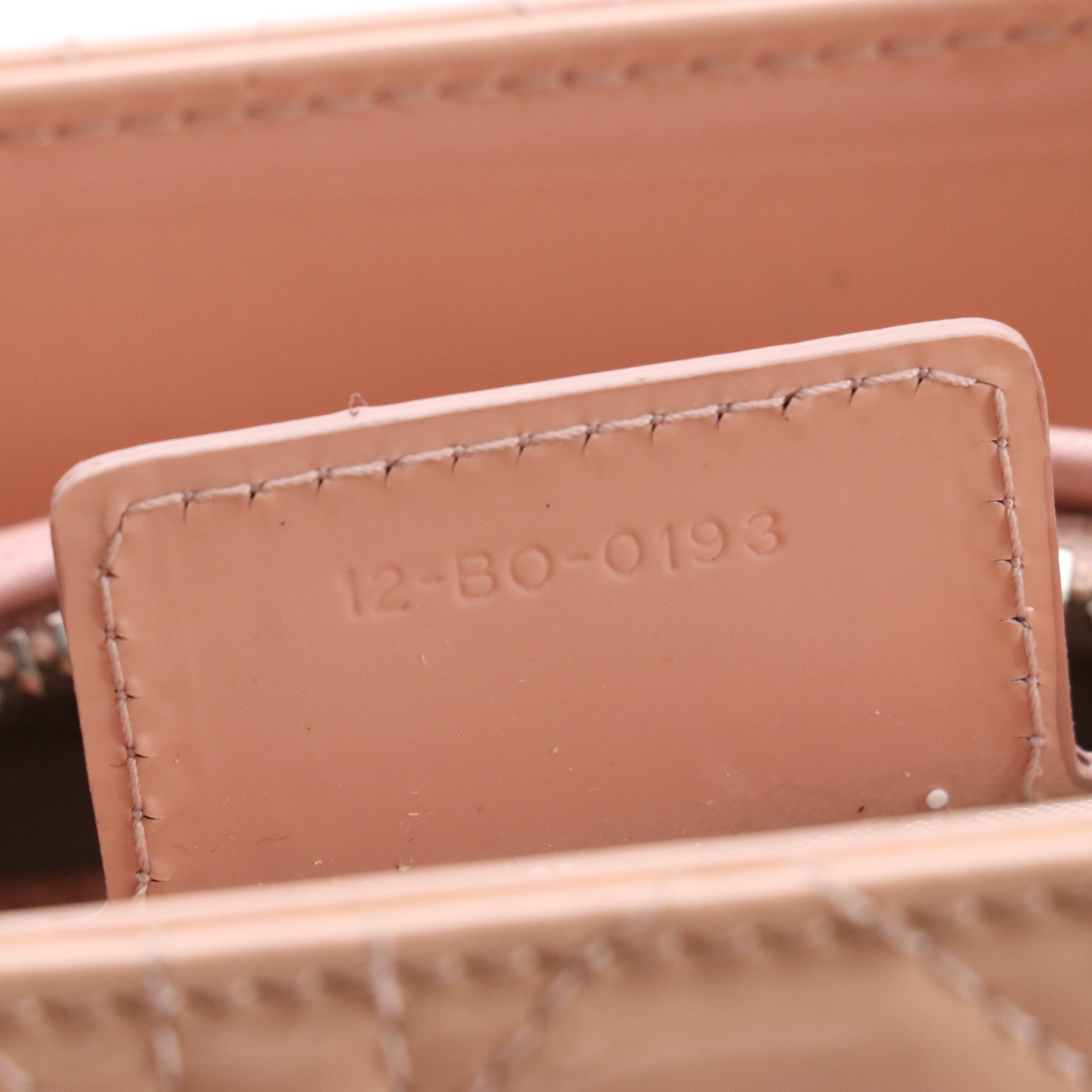 Christian Dior Lady Dior Cannage Quilted Patent Leather Two-Way Bag, With Tags