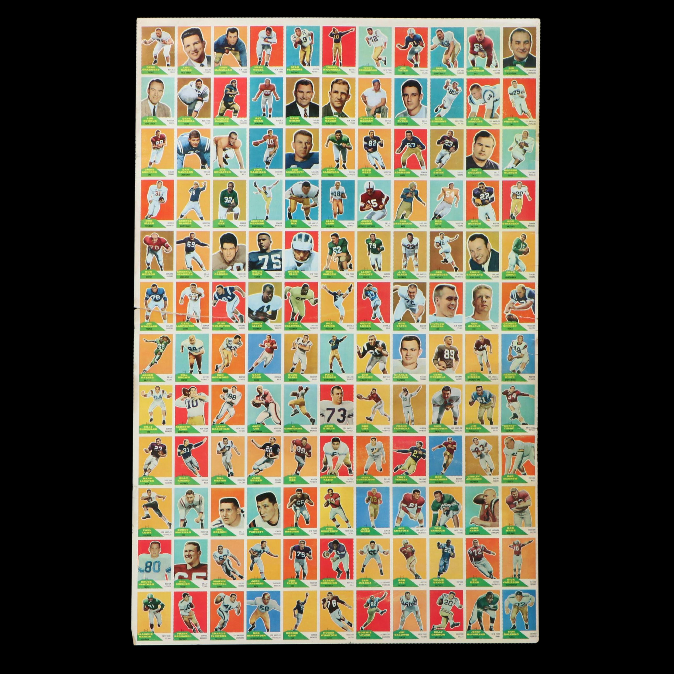 1960 Fleer Complete Uncut Set Featuring Jack Kemp Rookie and More