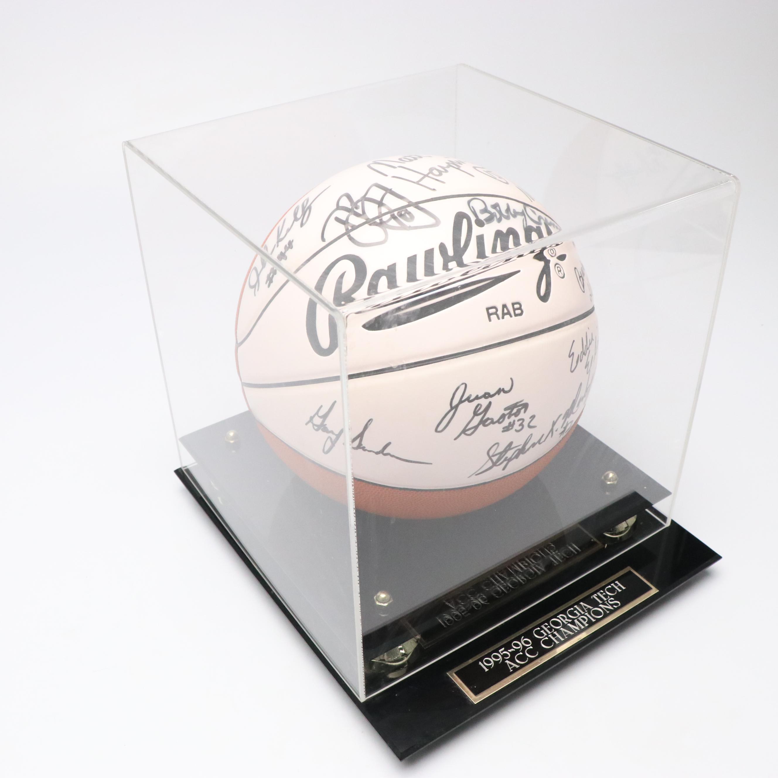 1995–96 Georgia Tech Team Signed Basketball Featuring Stephon Marbury and More