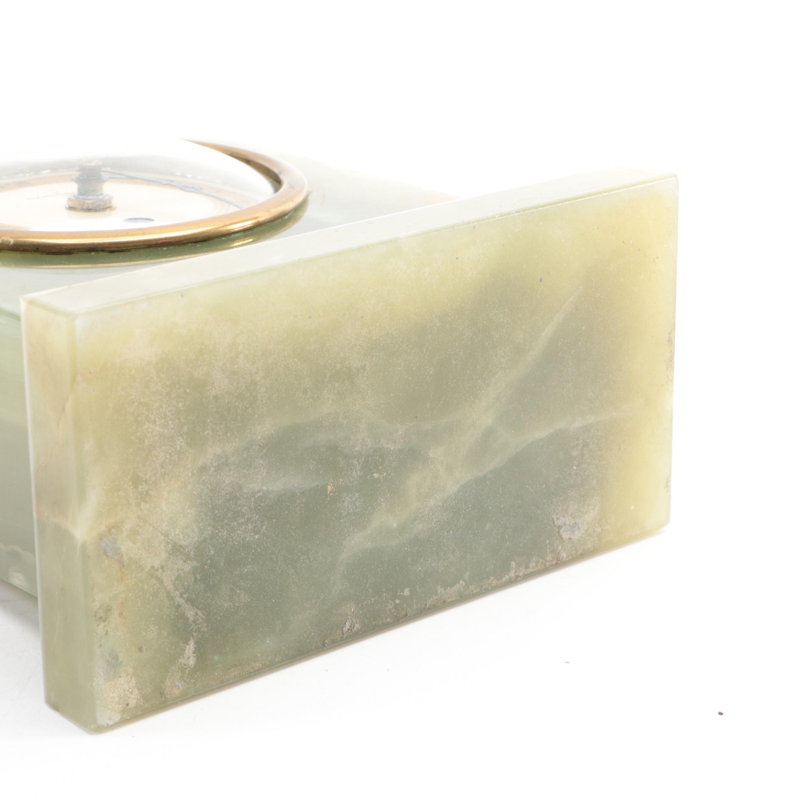 Hammond Domed Green Banded Calcite Desk Clock