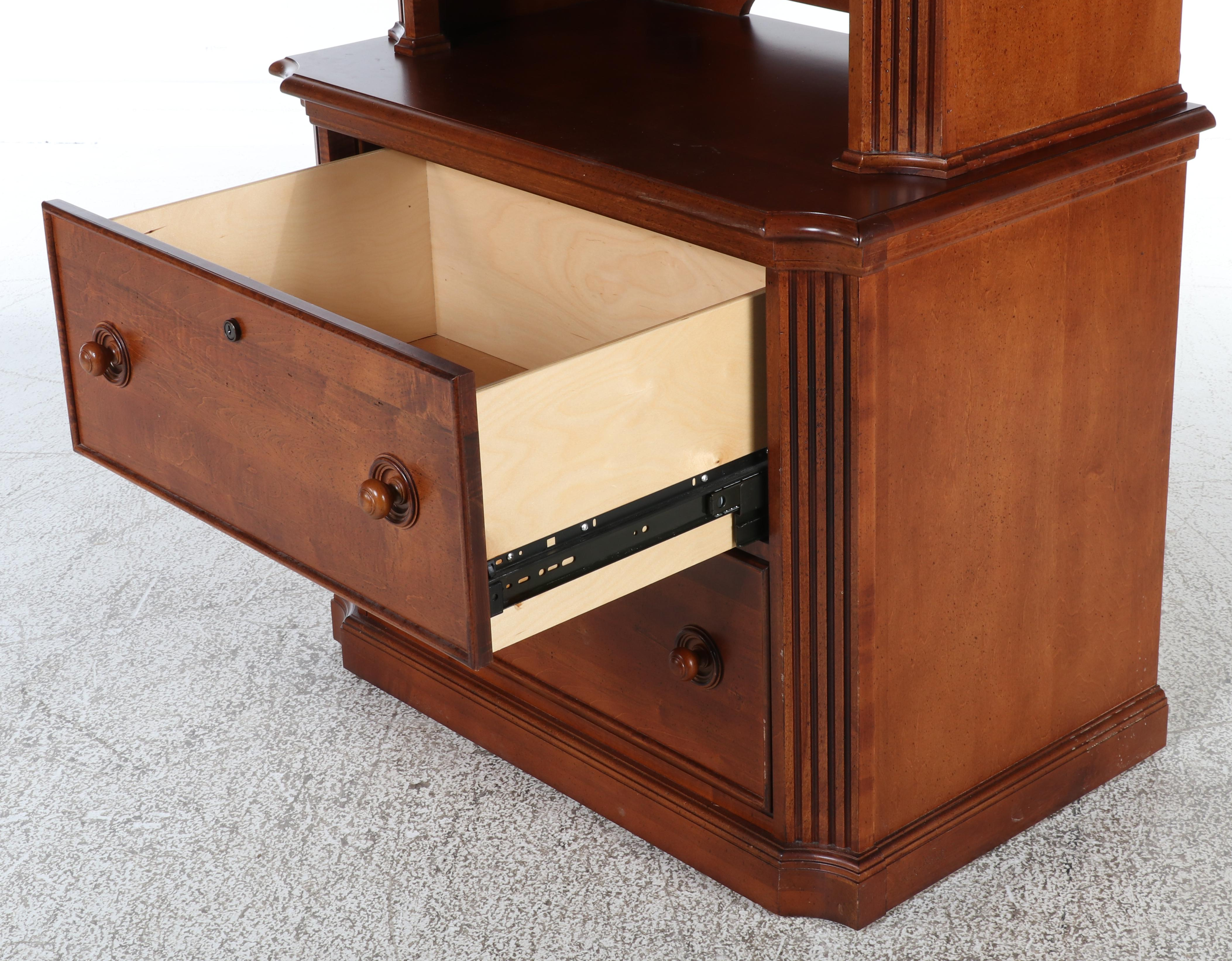 Stanley Furniture "Provincia Collection" Maple Two-Drawer File Cabinet w/ Hutch