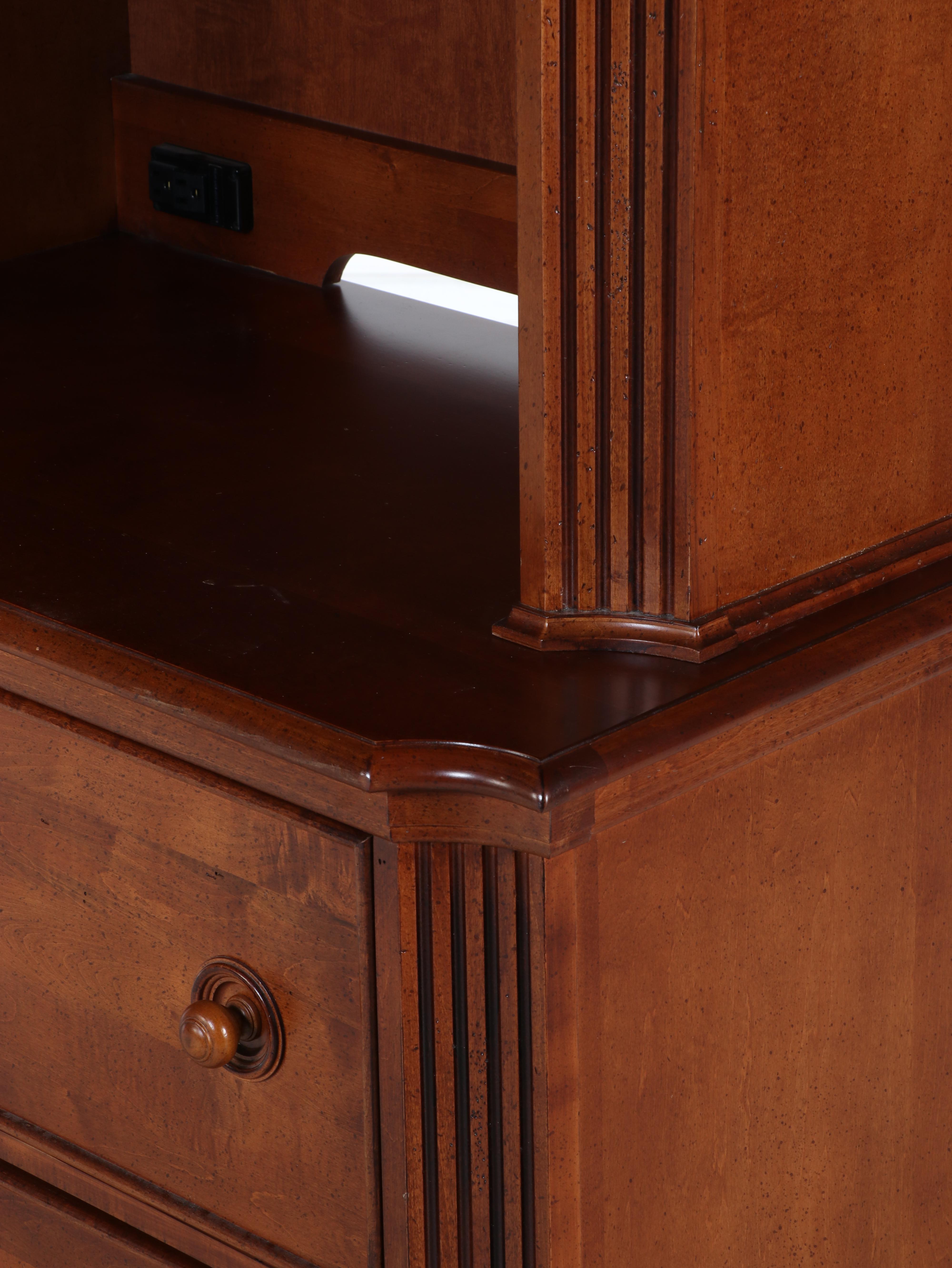 Stanley Furniture "Provincia Collection" Maple Two-Drawer File Cabinet w/ Hutch