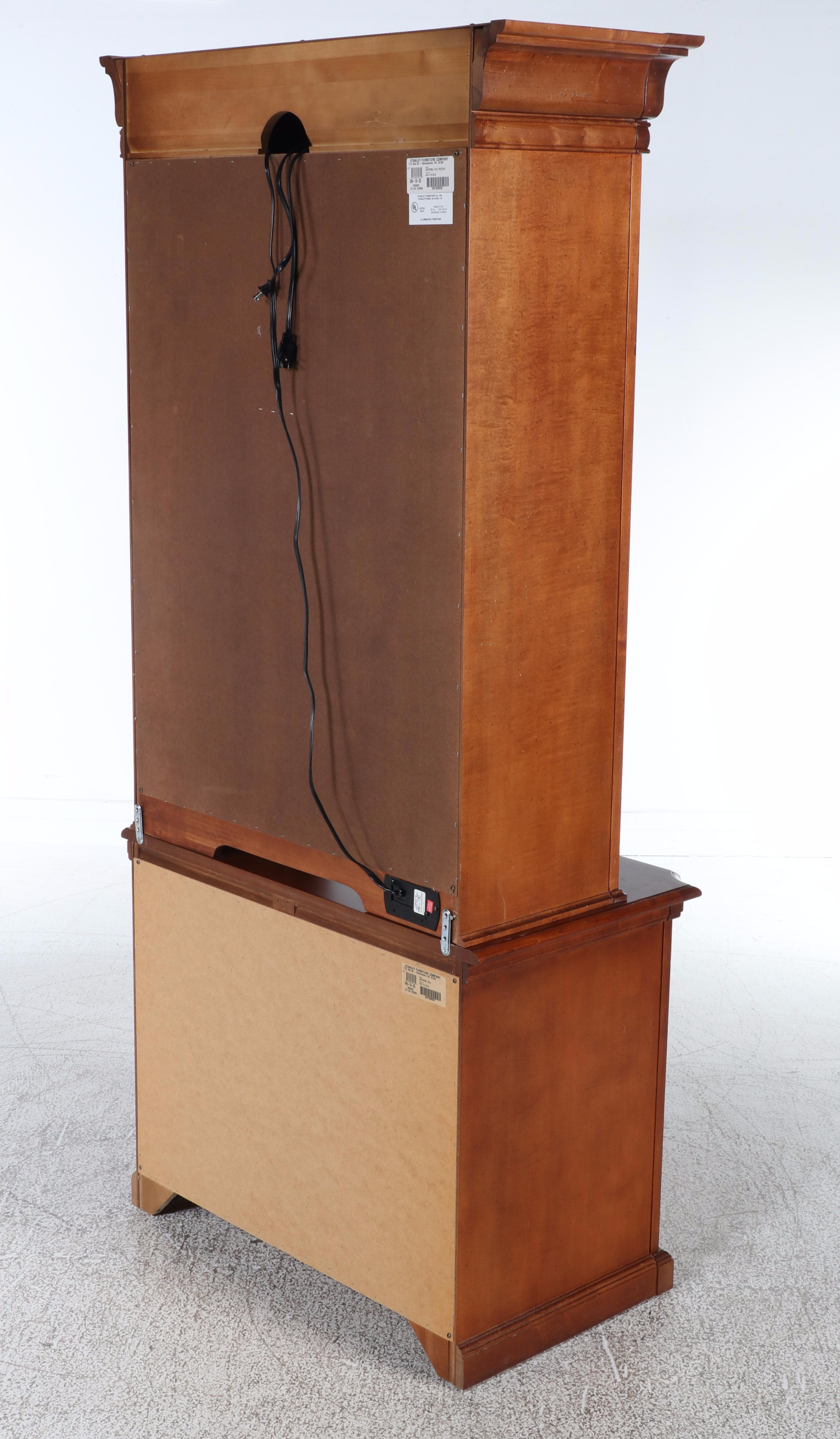 Stanley Furniture "Provincia Collection" Maple Two-Drawer File Cabinet w/ Hutch