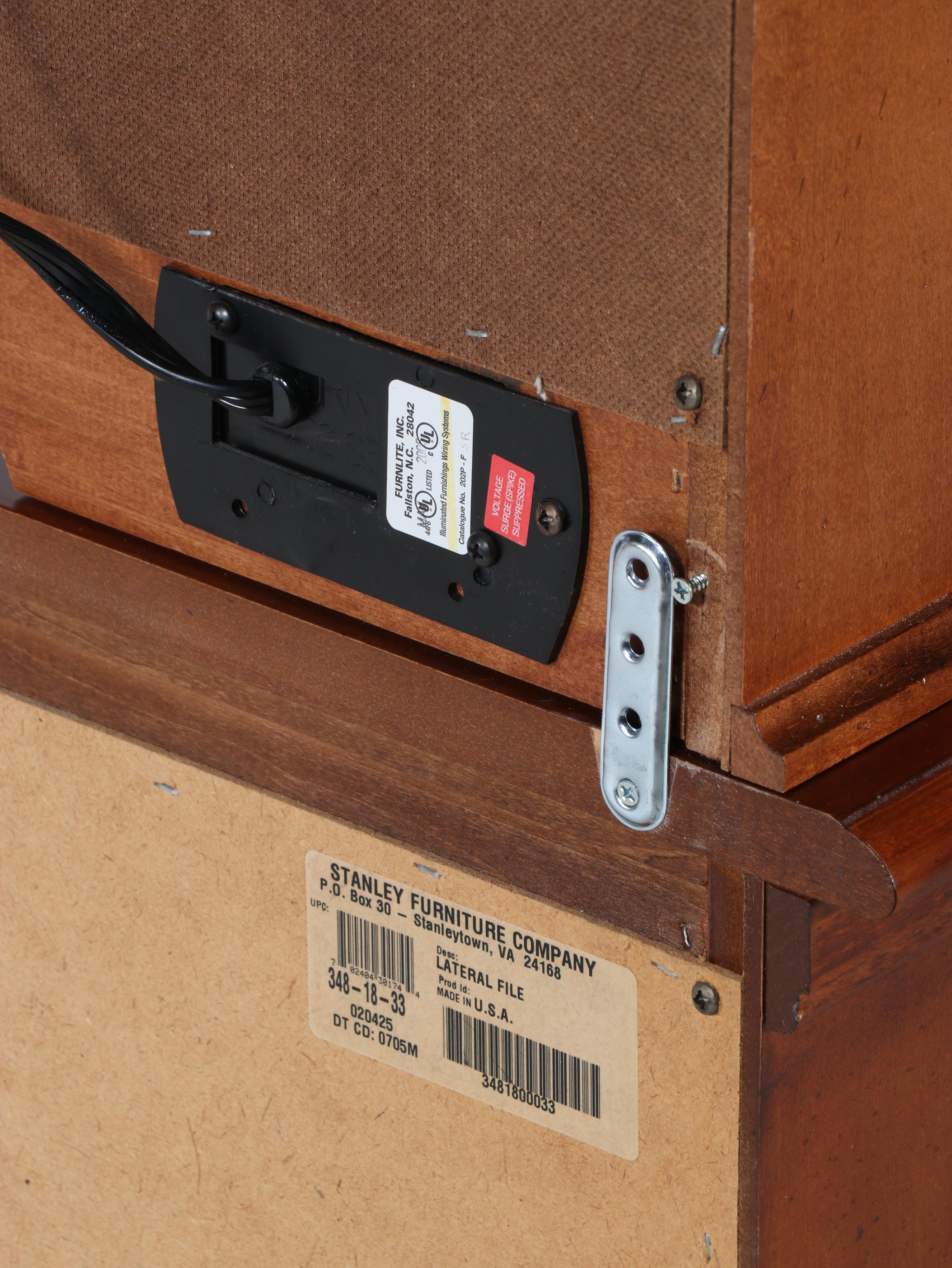 Stanley Furniture "Provincia Collection" Maple Two-Drawer File Cabinet w/ Hutch