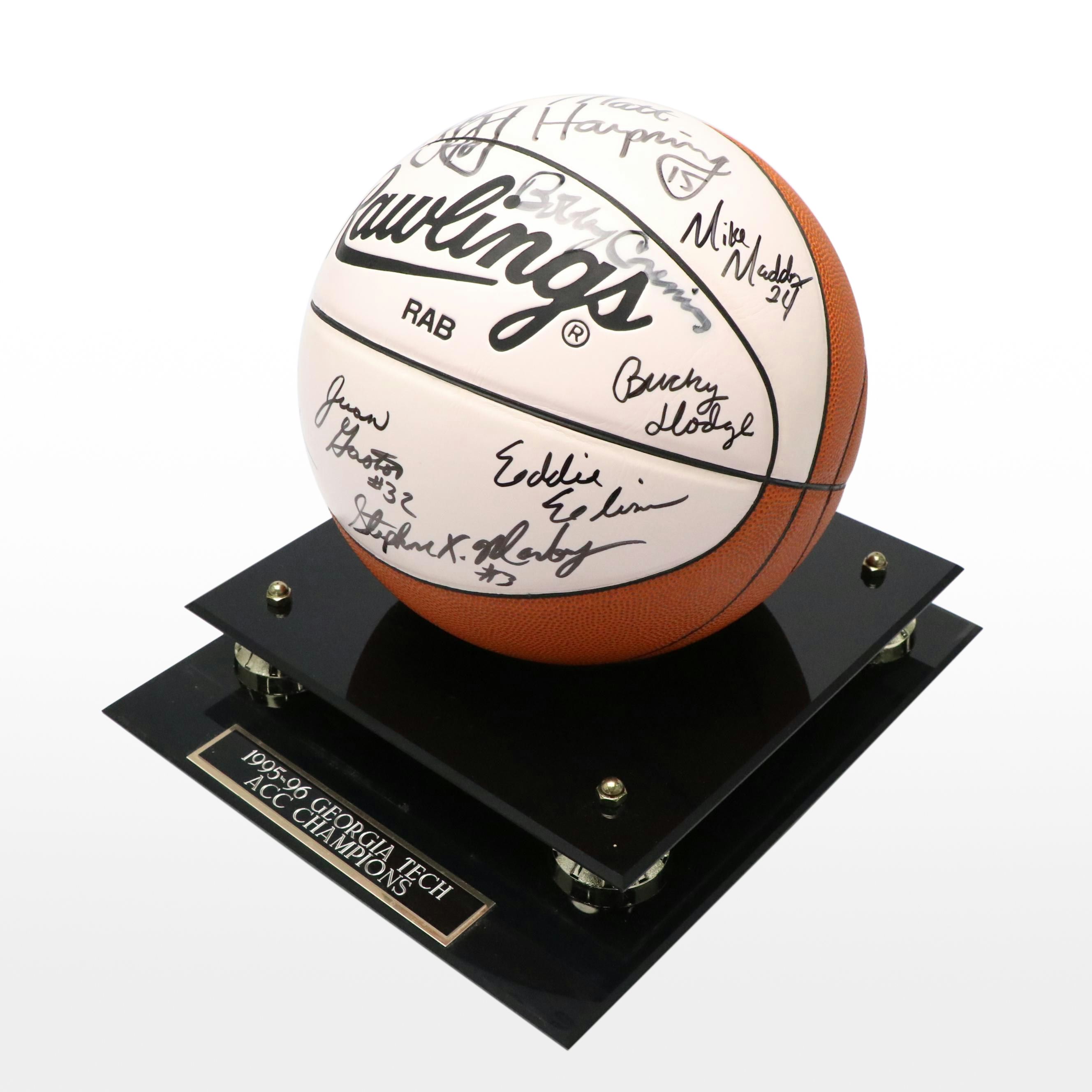 1995–96 Georgia Tech Team Signed Basketball Featuring Stephon Marbury and More