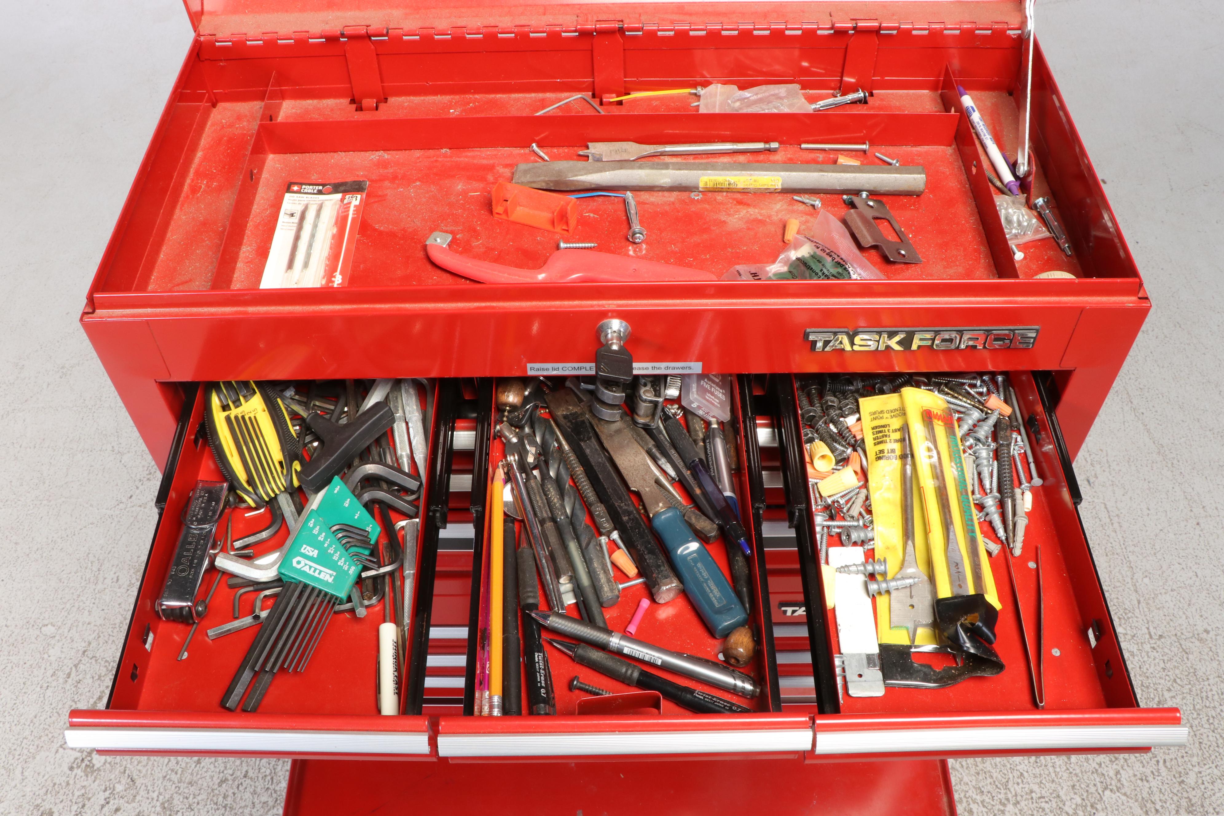 Task Force Tool Cabinet with Snap-on and Other Wrenches, Screwdrivers and More