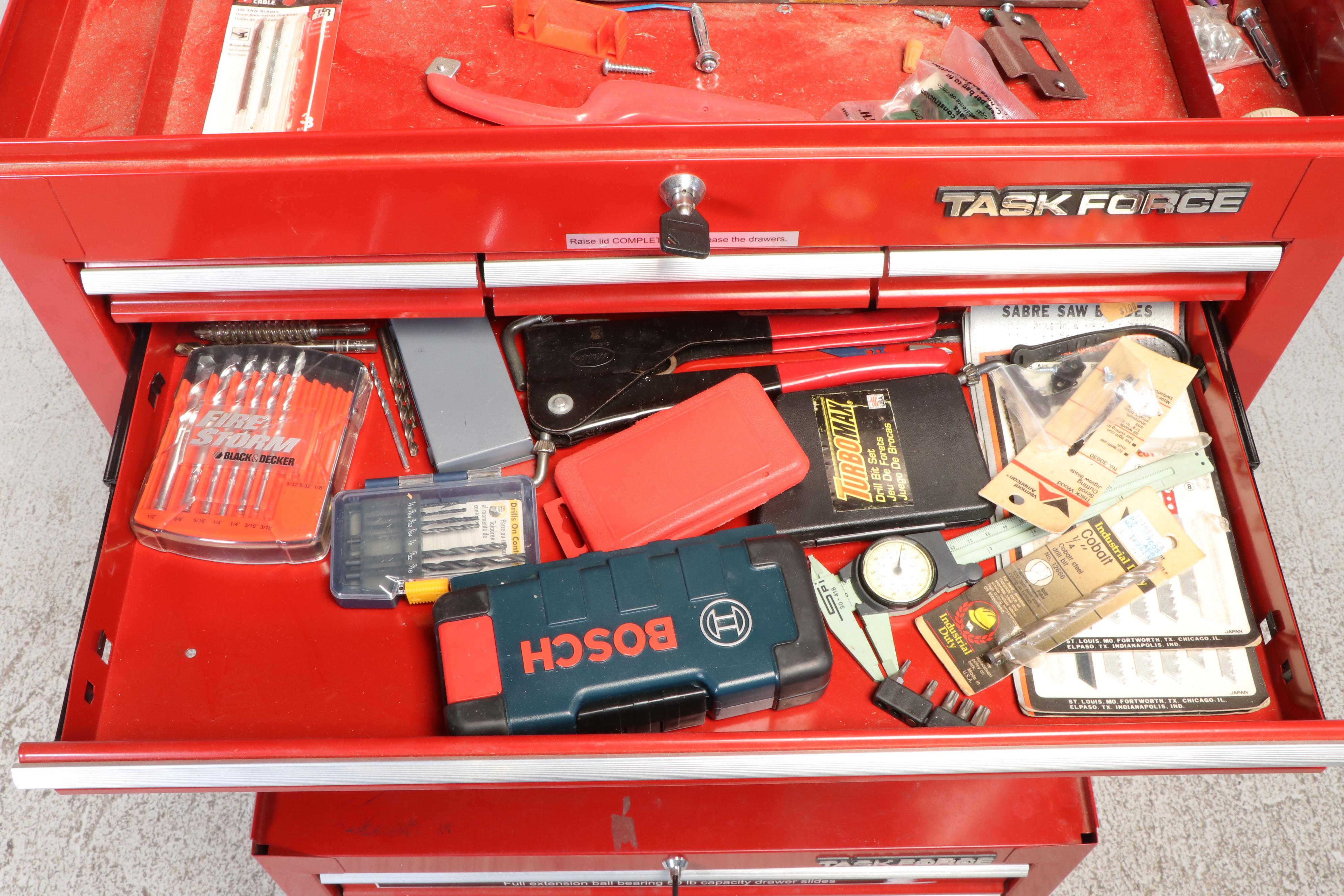 Task Force Tool Cabinet with Snap-on and Other Wrenches, Screwdrivers and More