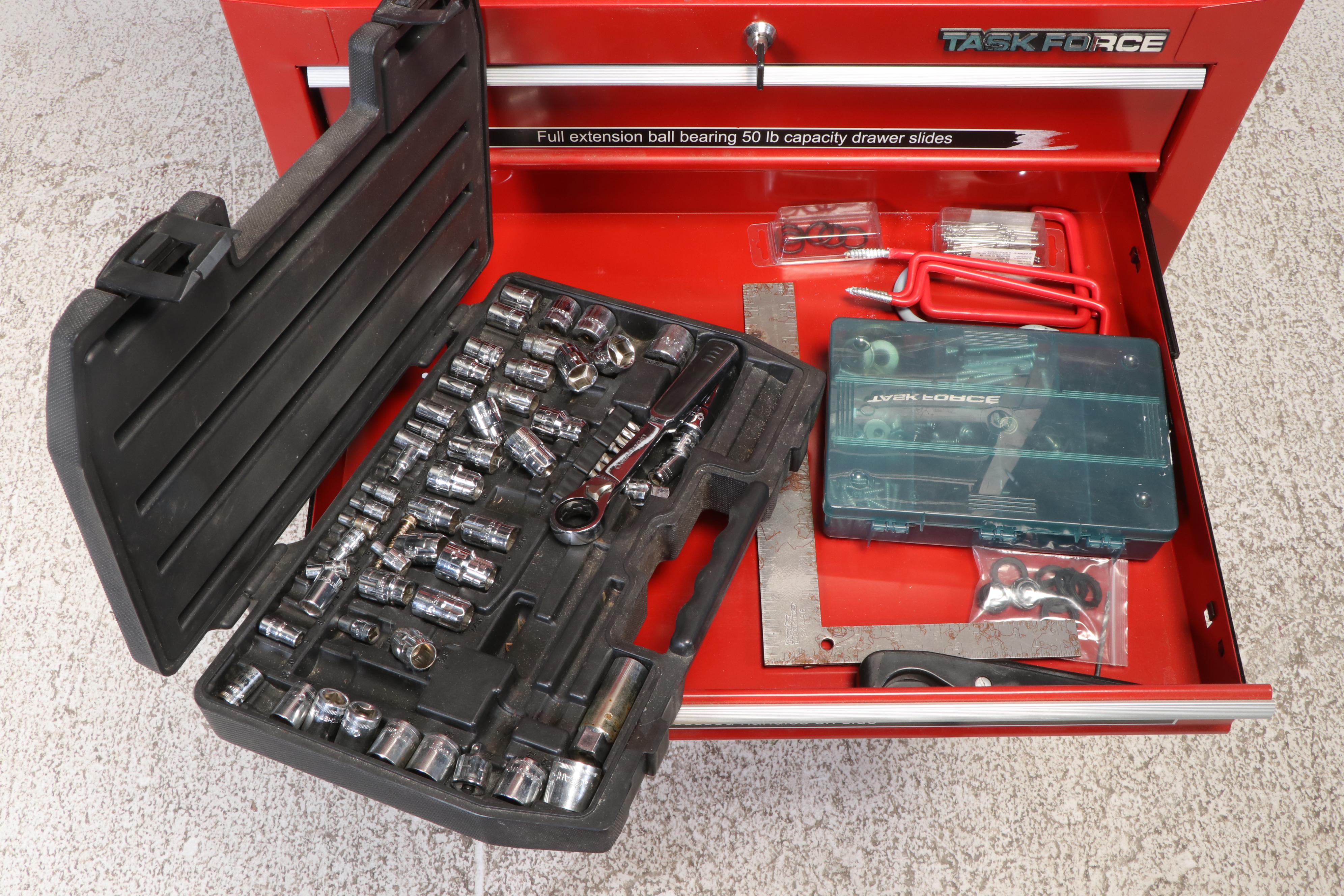 Task Force Tool Cabinet with Snap-on and Other Wrenches, Screwdrivers and More