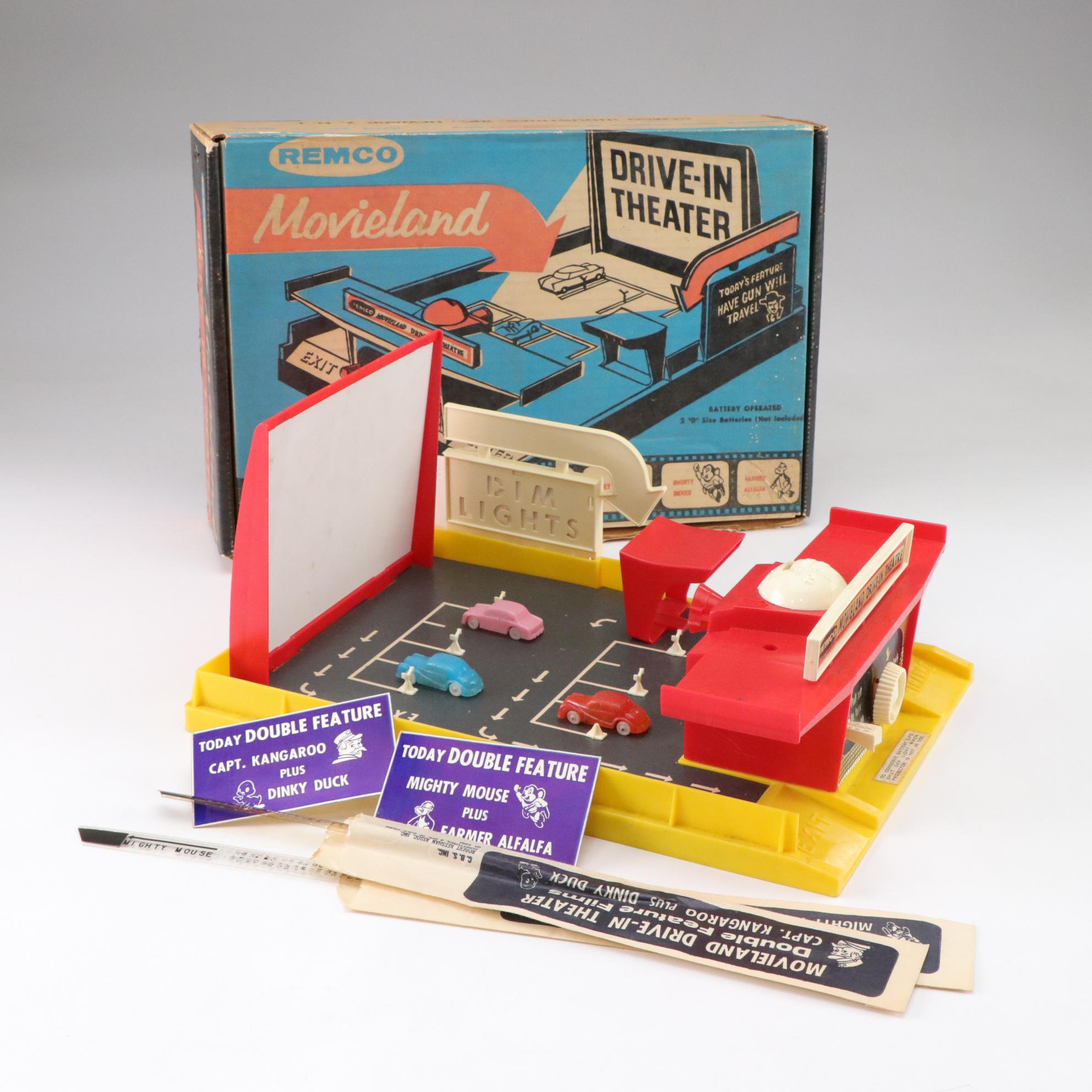 Remco Movieland Drive-In Theater Playset Includes Film Reels, 1959