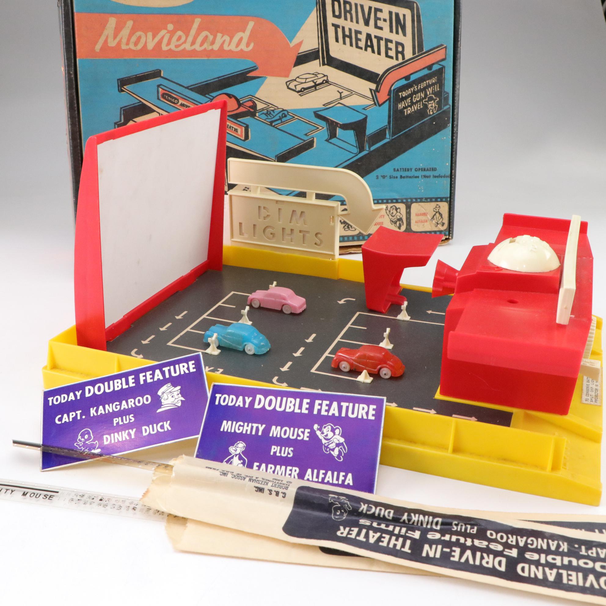 Remco Movieland Drive-In Theater Playset Includes Film Reels, 1959