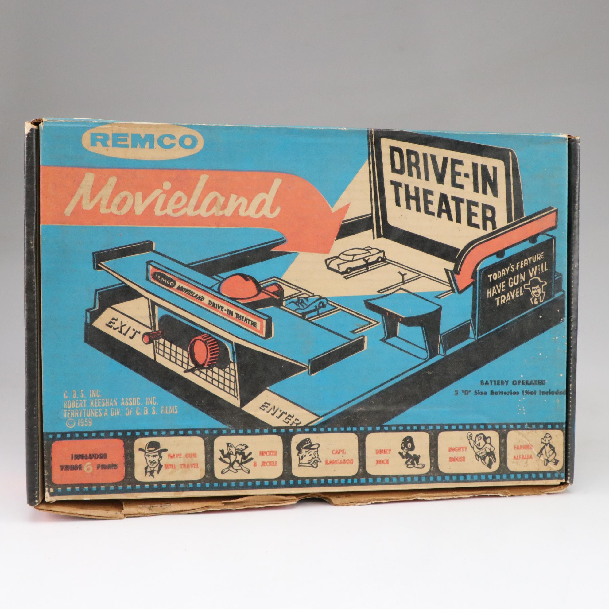 Remco Movieland Drive-In Theater Playset Includes Film Reels, 1959