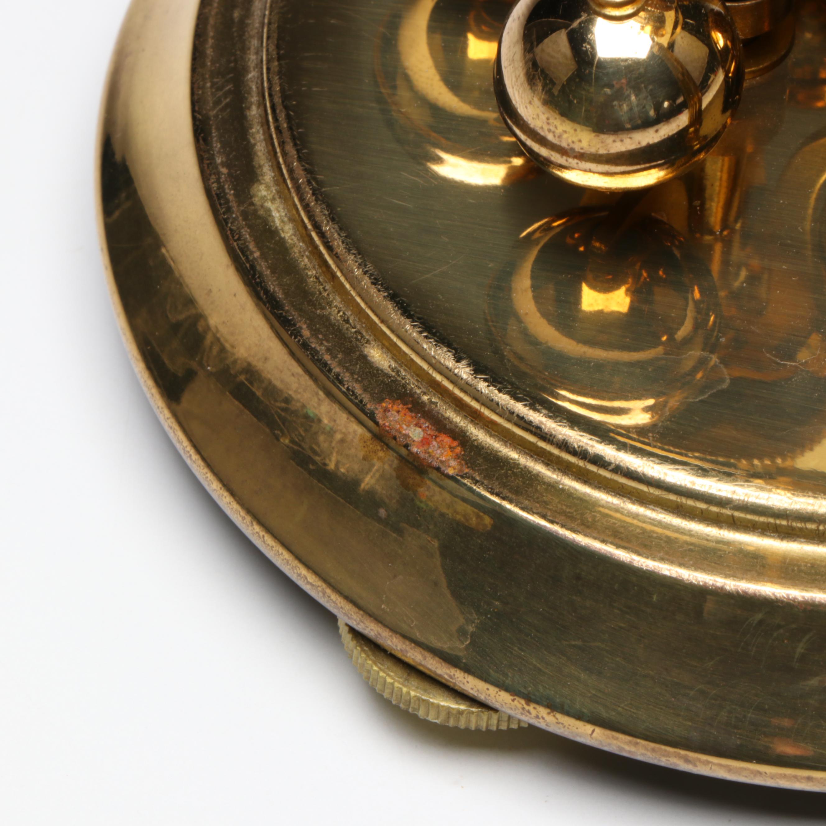 Kern & Sohne Anniversary Brass Clock with Glass Cloche