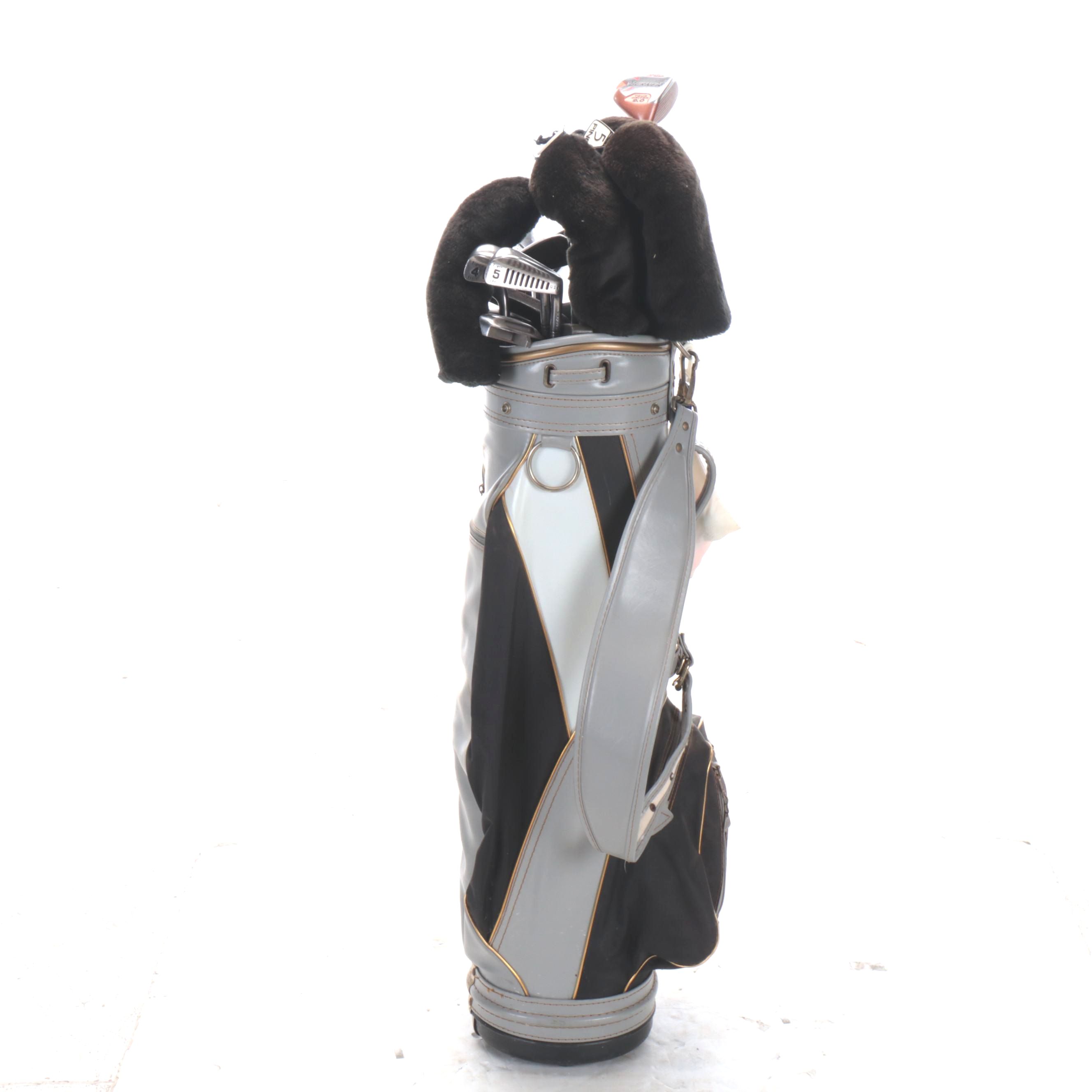 Daiwa Grey and Black Vinyl Ladies Golf Bag with Simmons Tiger Shark Clubs, More