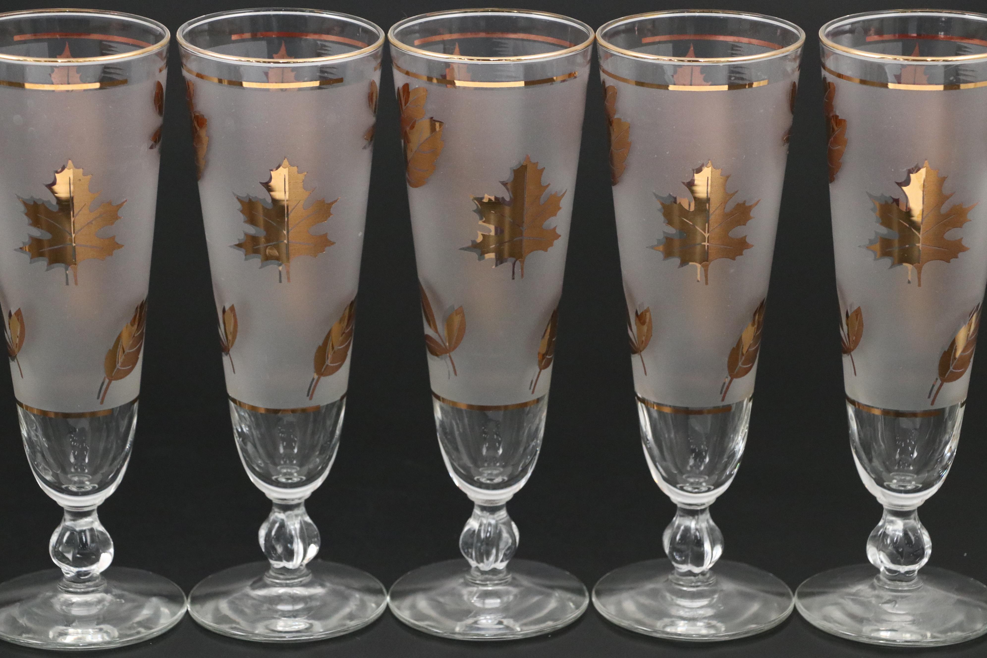 Libbey "Golden Foliage" Pilsner Glasses, 1953-1978
