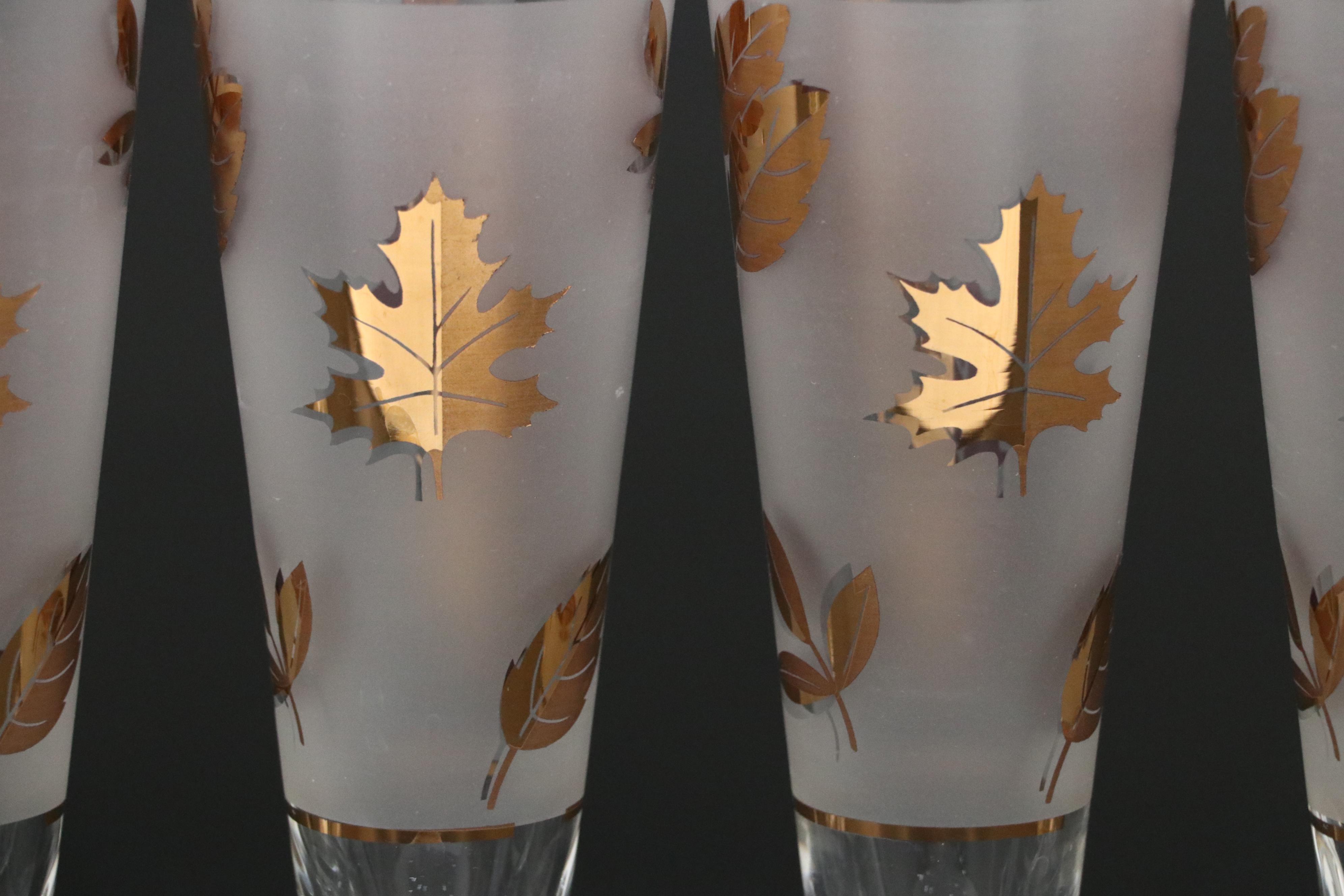 Libbey "Golden Foliage" Pilsner Glasses, 1953-1978