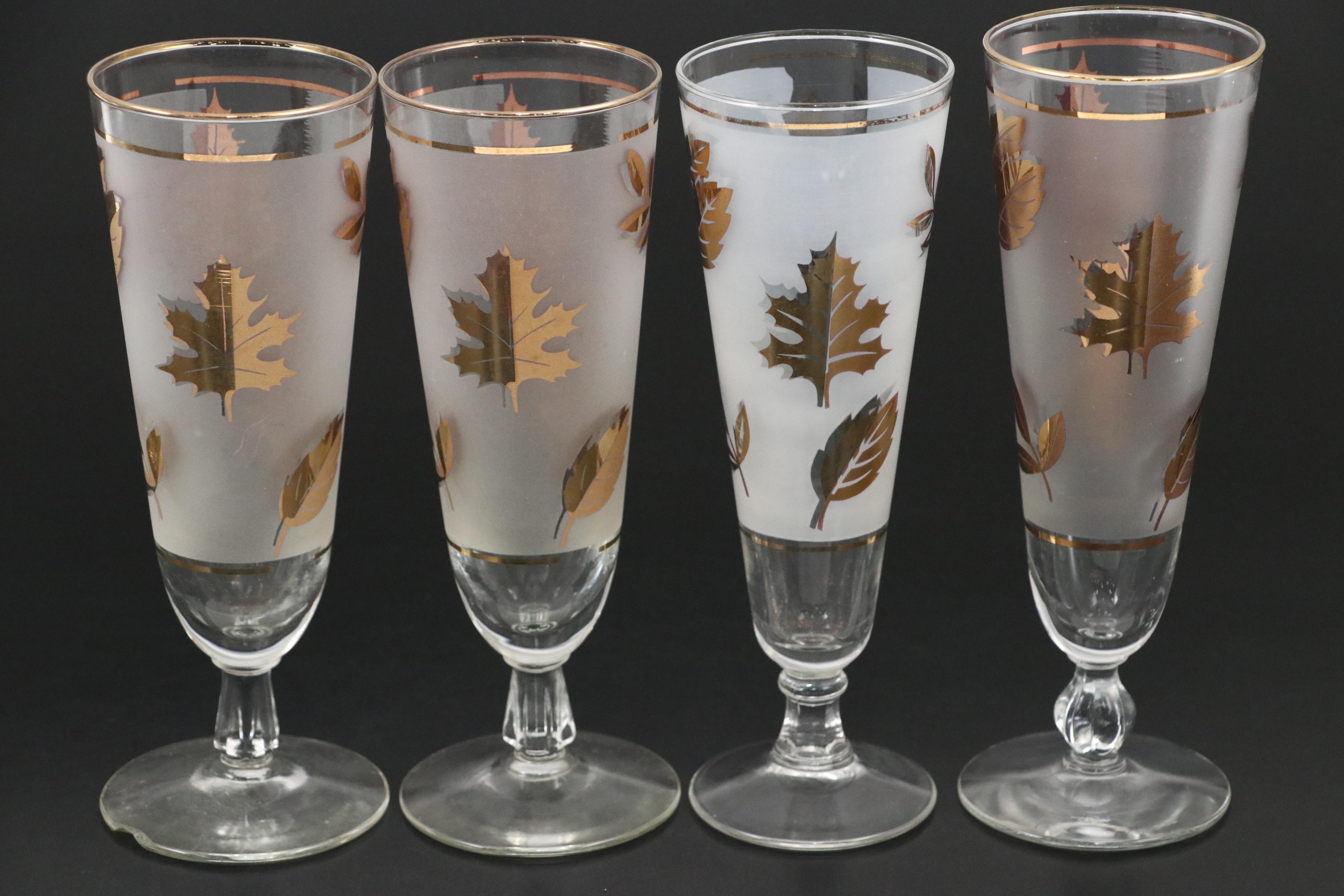 Libbey "Golden Foliage" Pilsner Glasses, 1953-1978