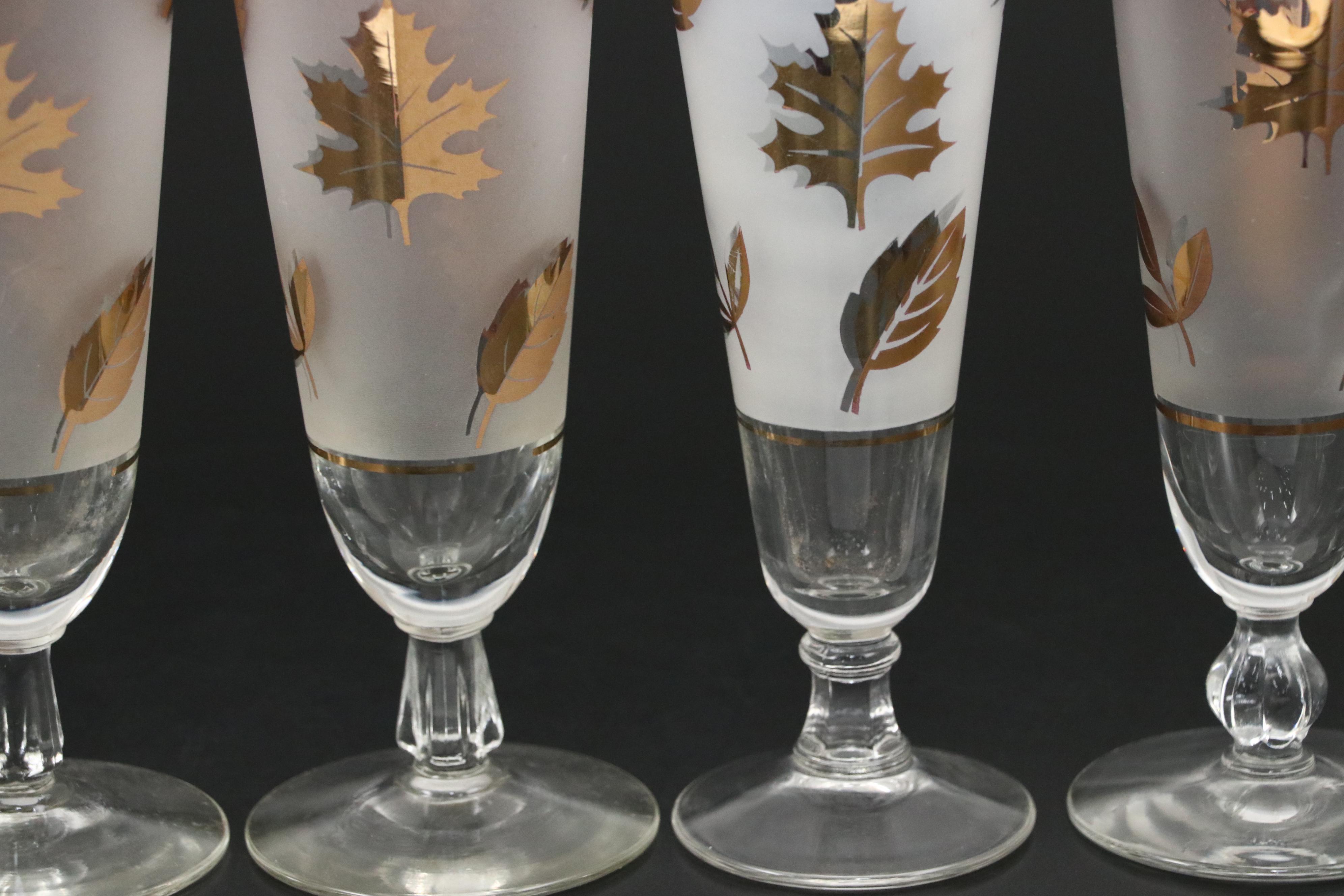 Libbey "Golden Foliage" Pilsner Glasses, 1953-1978
