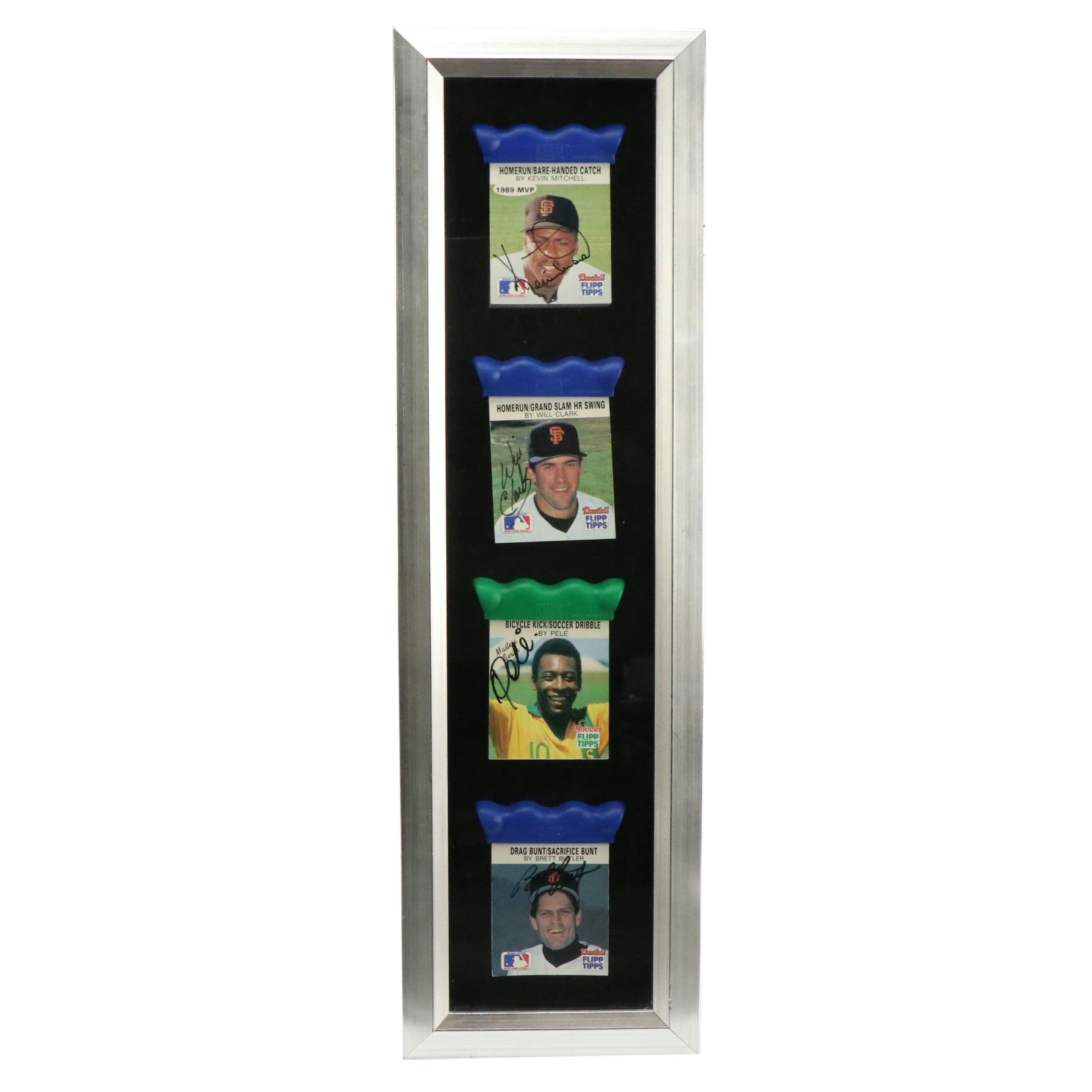 Pelé, Brett Butler, Will Clark, and Kevin Mitchell Signed Flipp Tipps Books