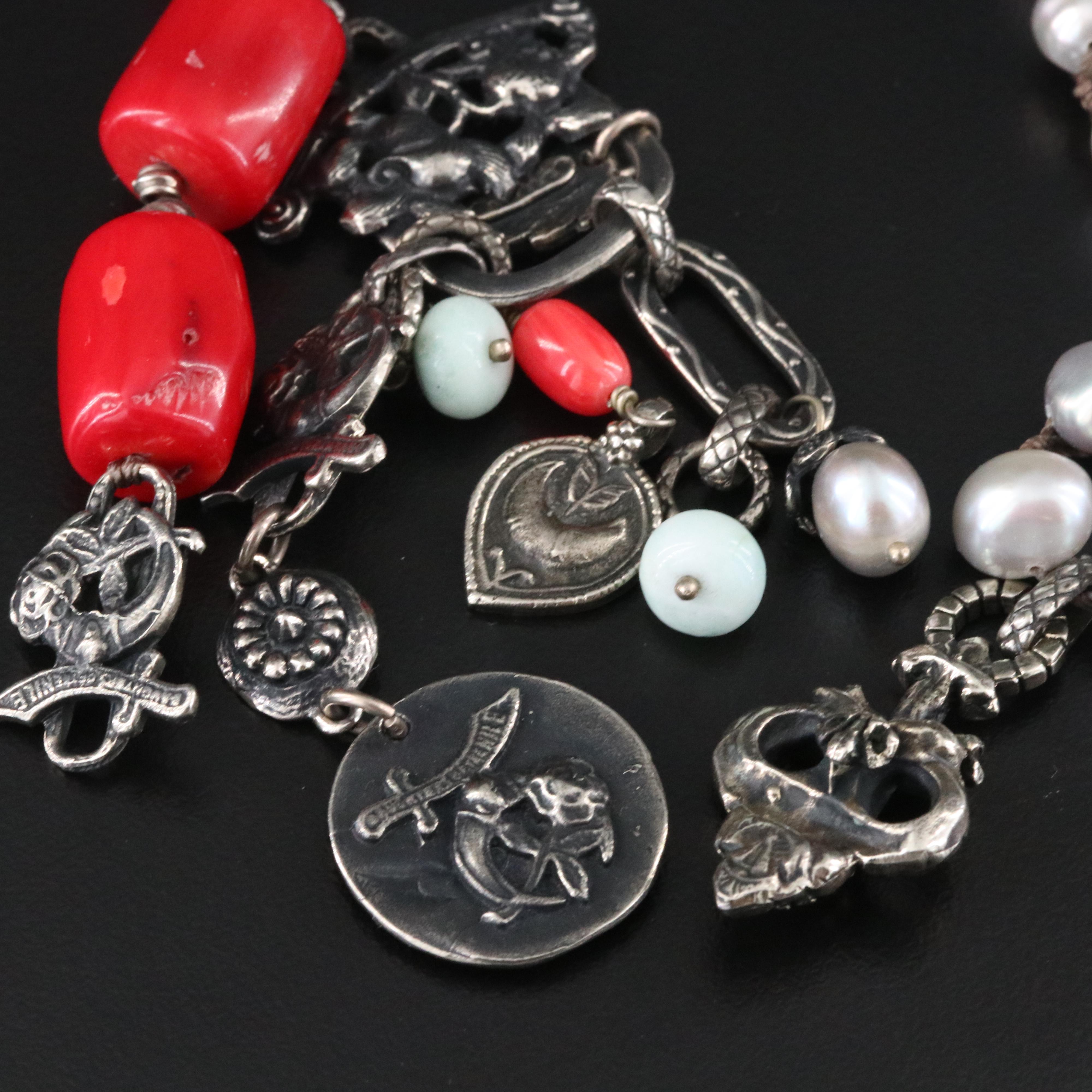 Love Heals Moonstone, Pearl and Coral Necklaces