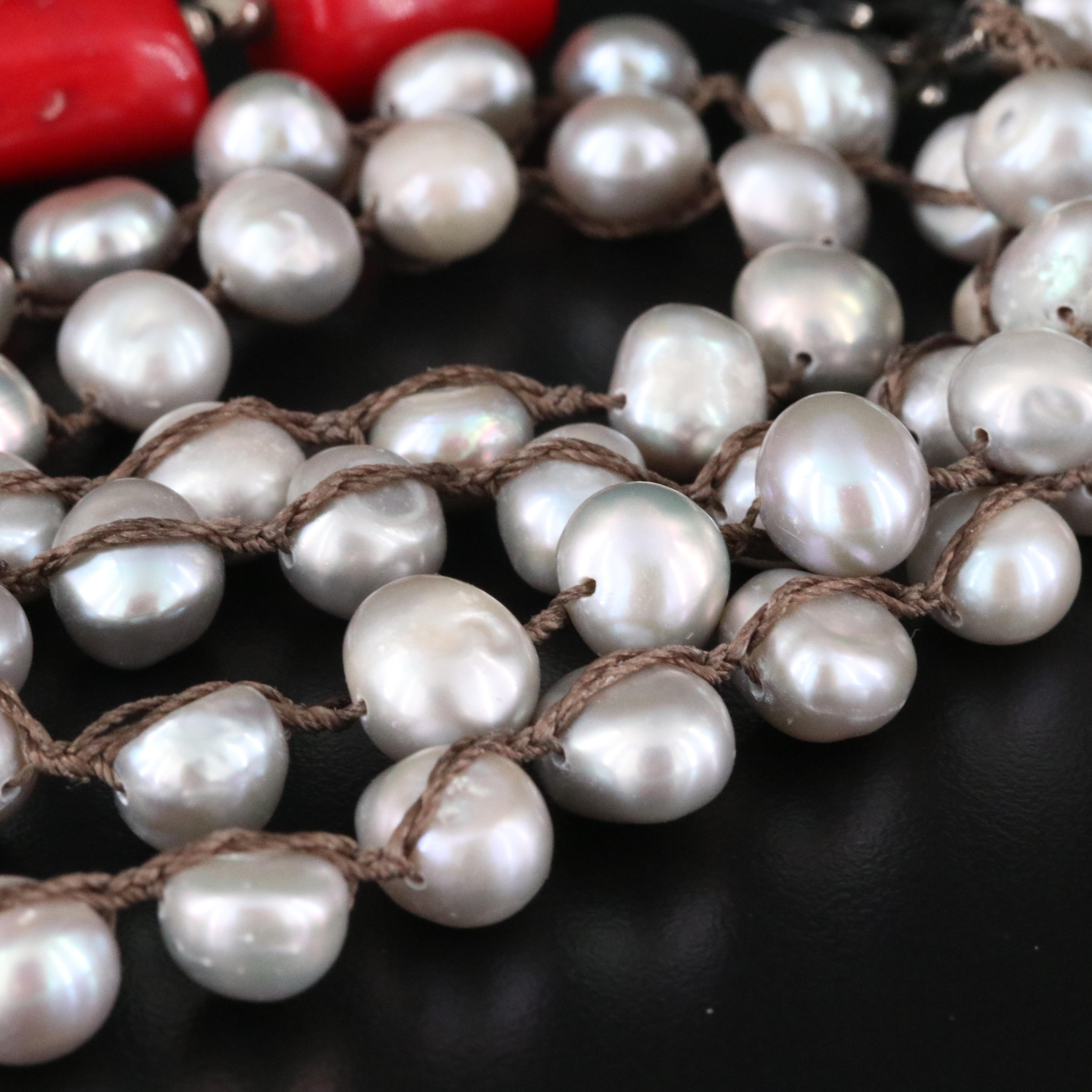 Love Heals Moonstone, Pearl and Coral Necklaces