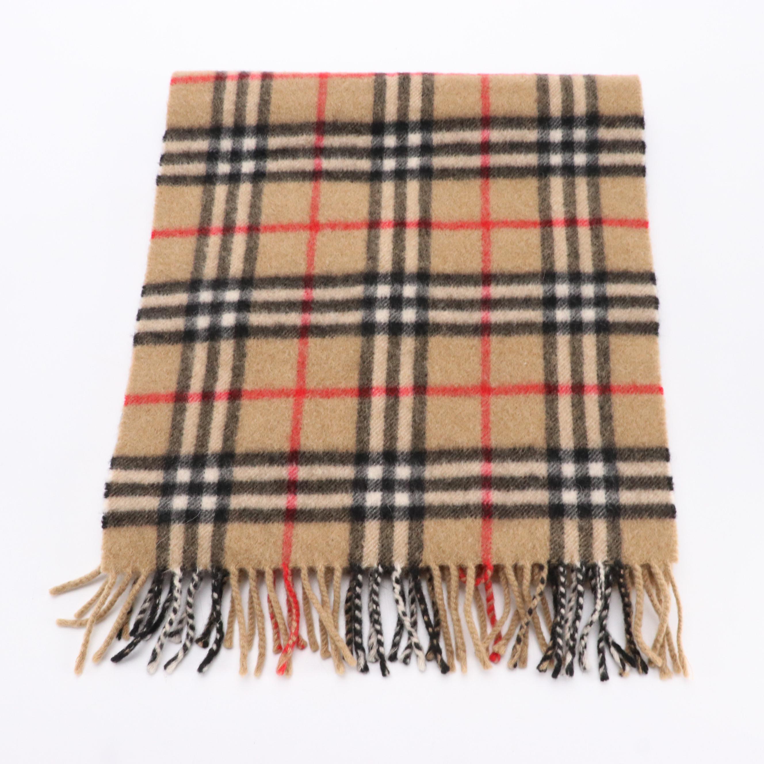 Burberrys House Check Cashmere Fringe Scarf