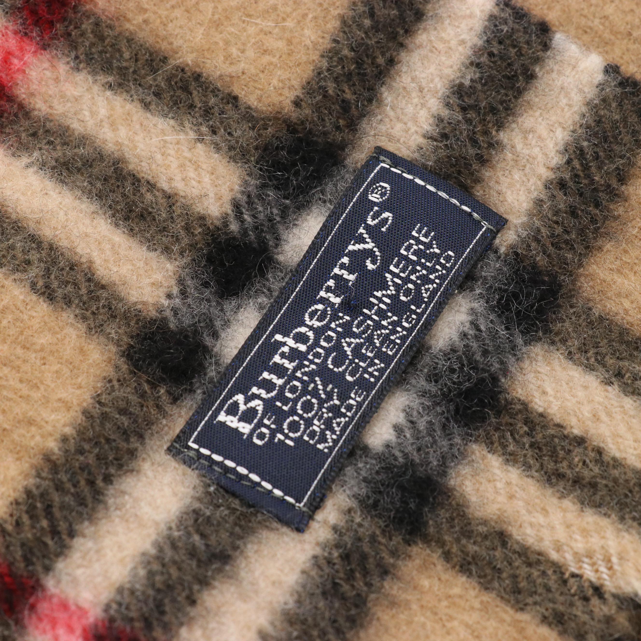 Burberrys House Check Cashmere Fringe Scarf