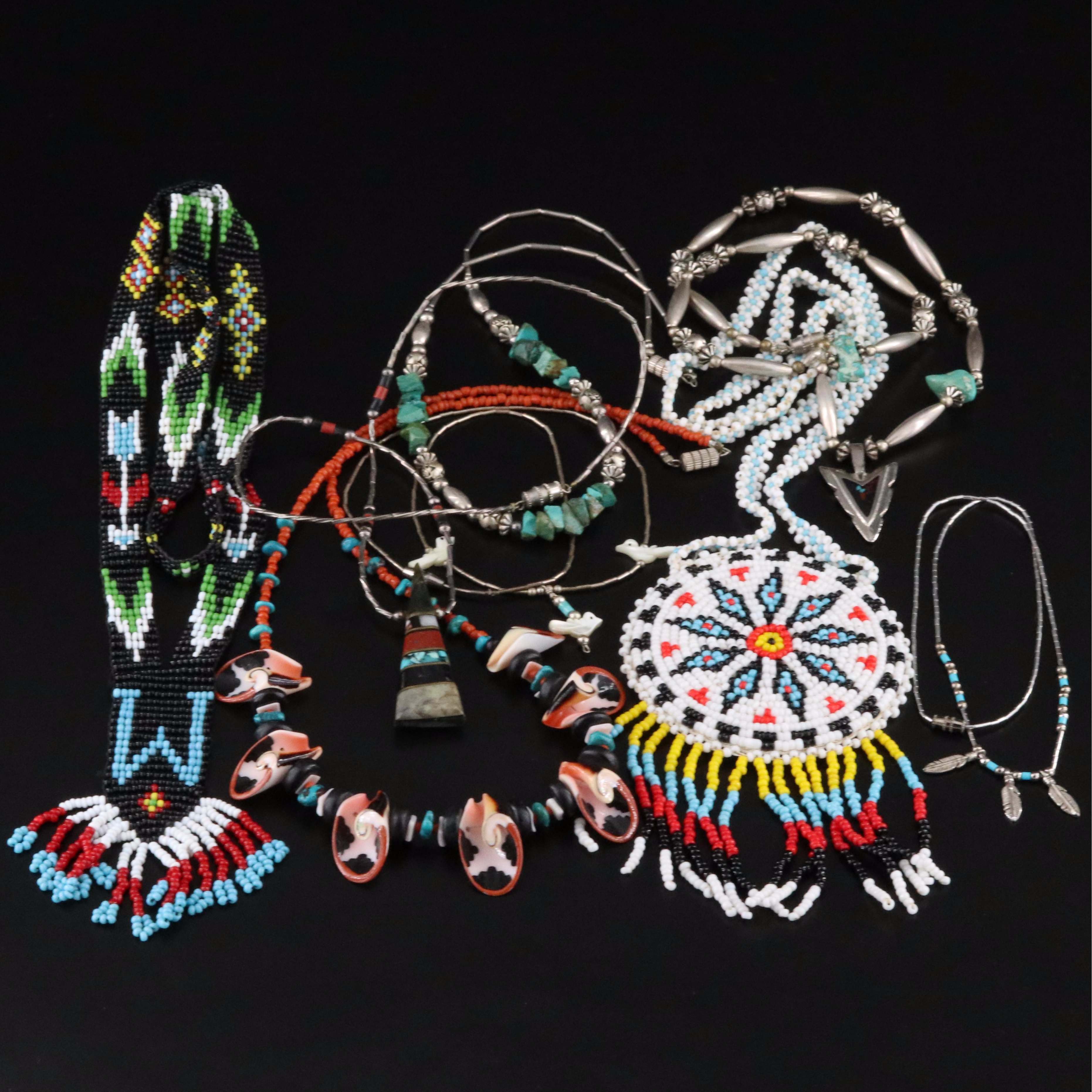 Southwestern Jewelry Featuring Sterling, Turquoise and Shell