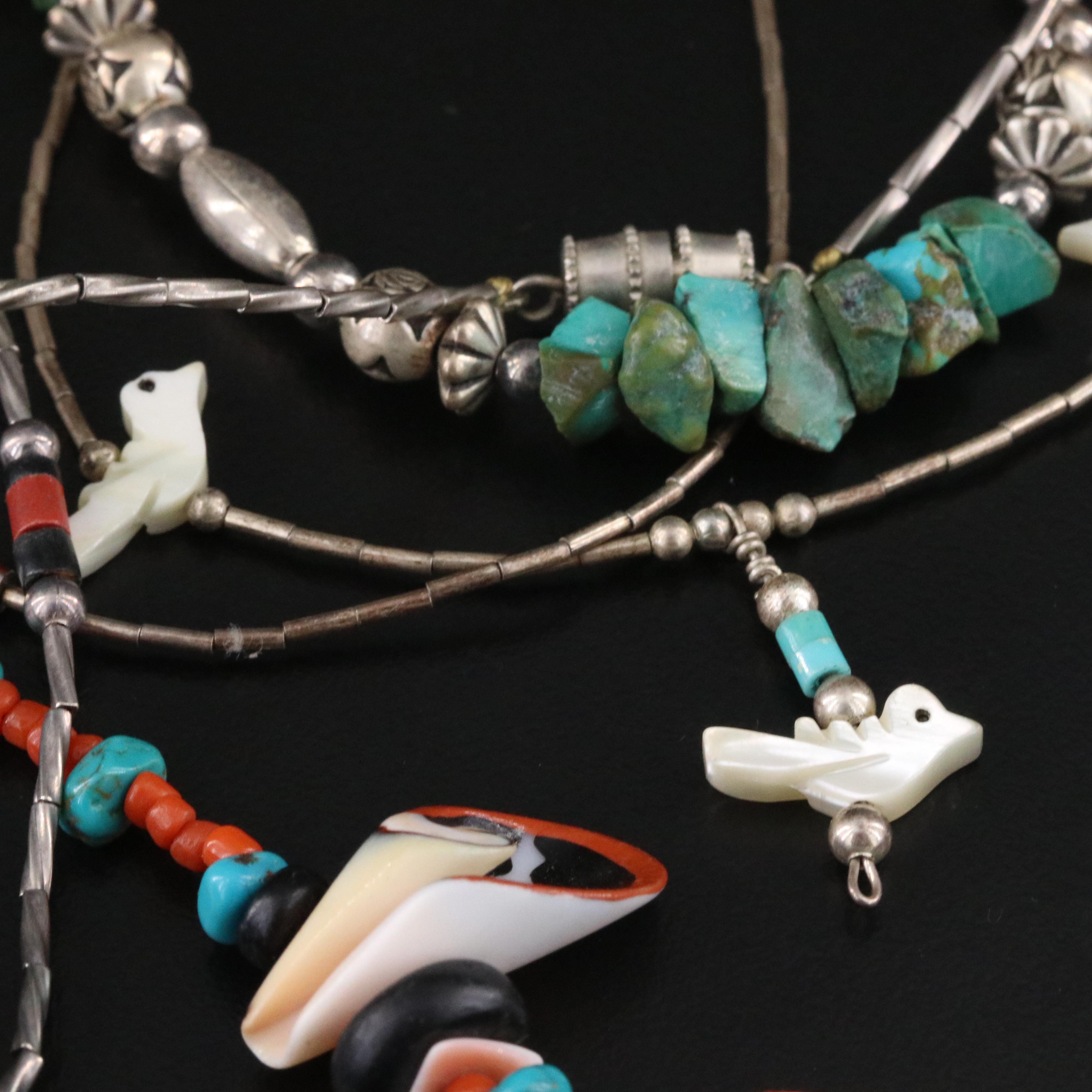 Southwestern Jewelry Featuring Sterling, Turquoise and Shell