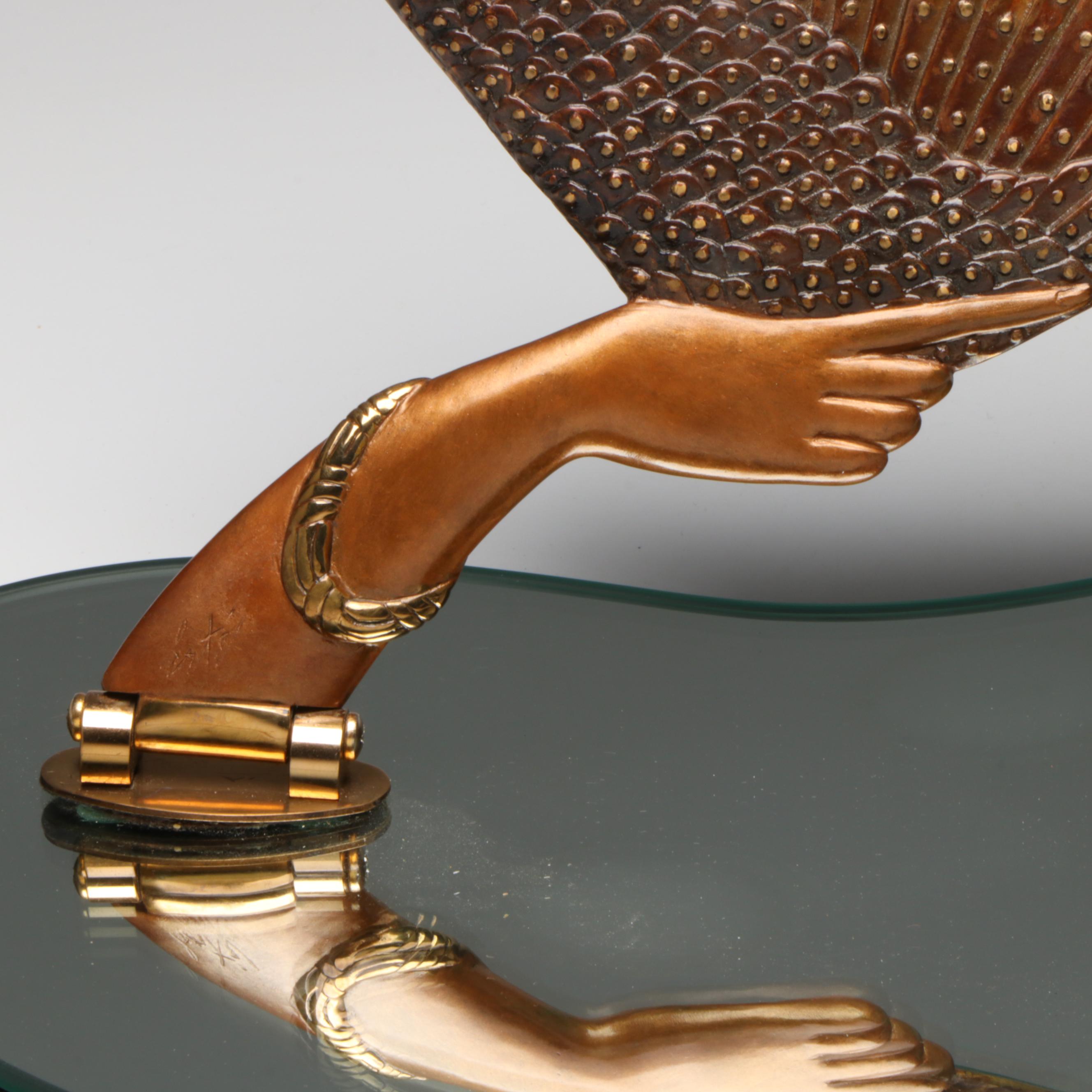 Erté Patinated Bronze "Coquette" Vanity Mirror, 1985