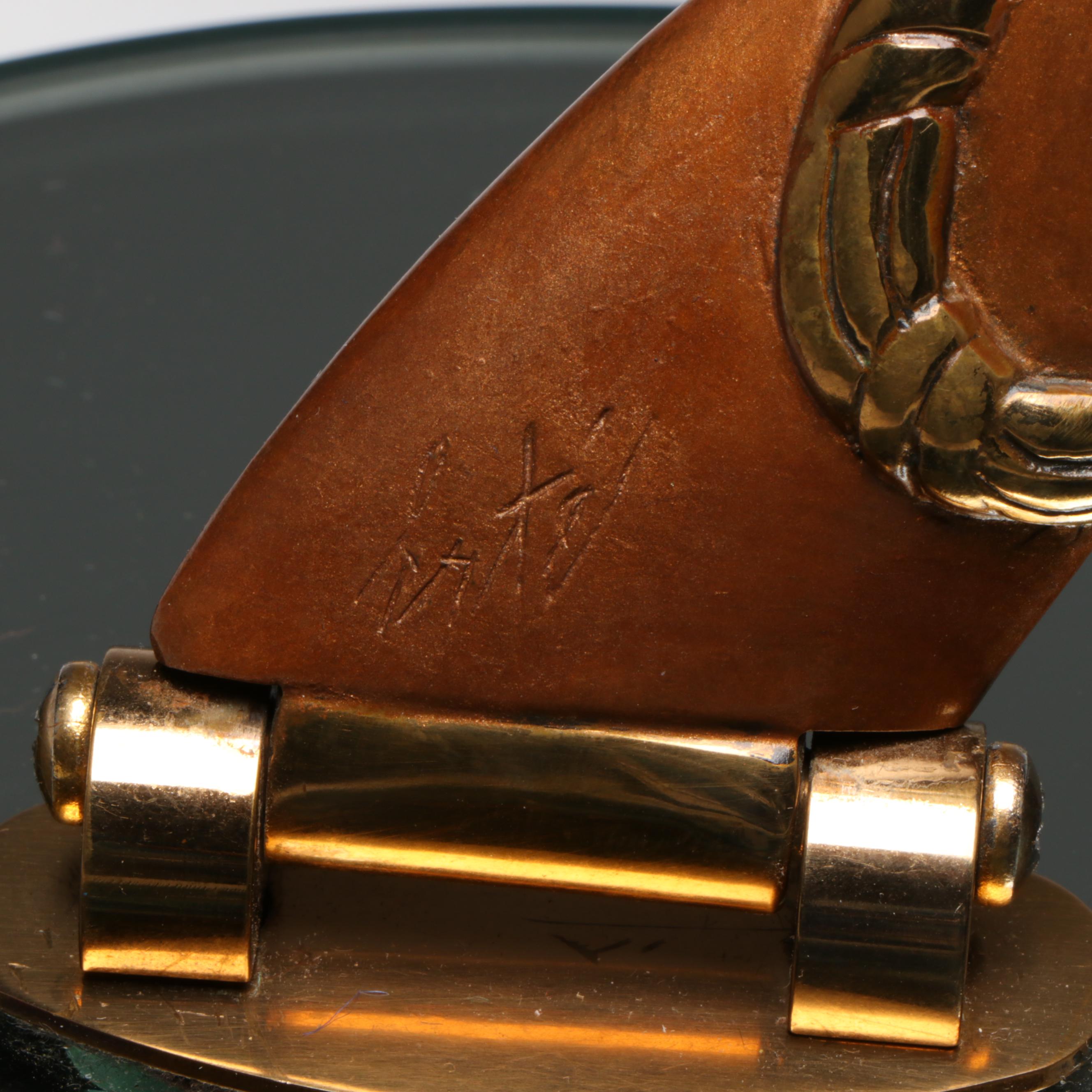 Erté Patinated Bronze "Coquette" Vanity Mirror, 1985