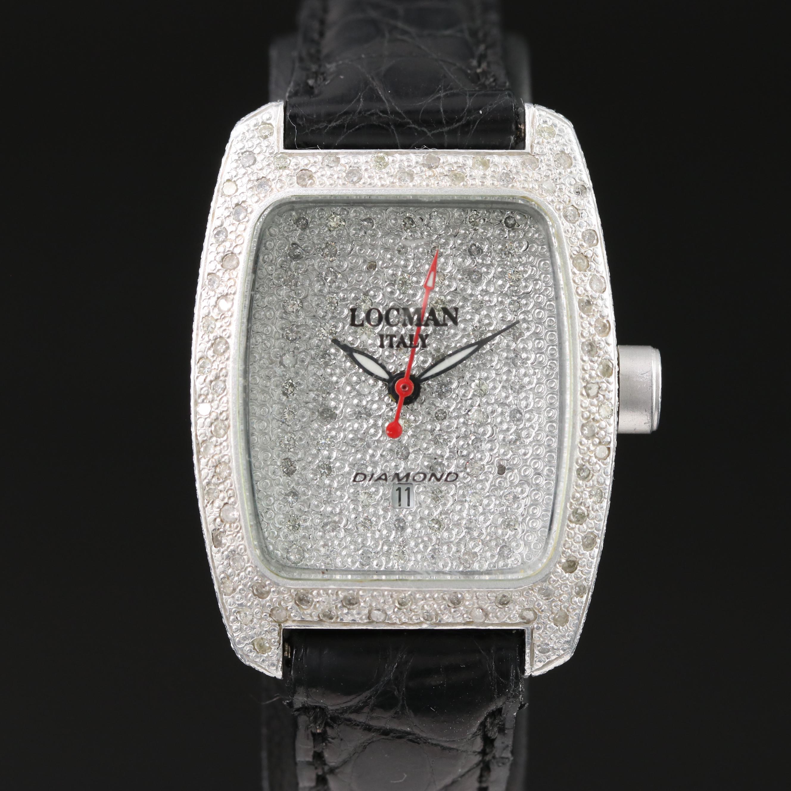 Locman Italy 1.48 CTW Diamond Date Aluminum Watch