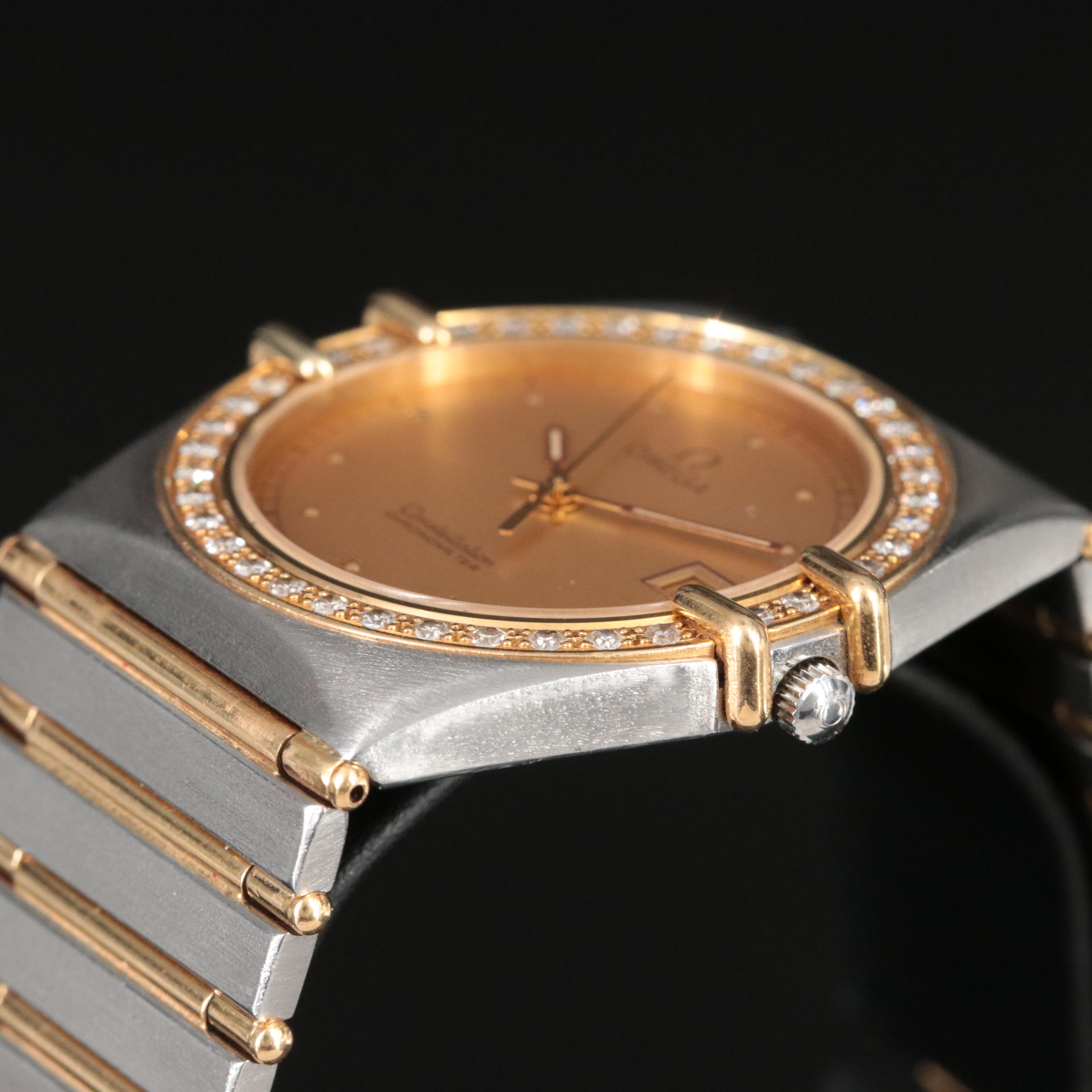 18K and Stainless Steel Omega Constellation Diamond Watch