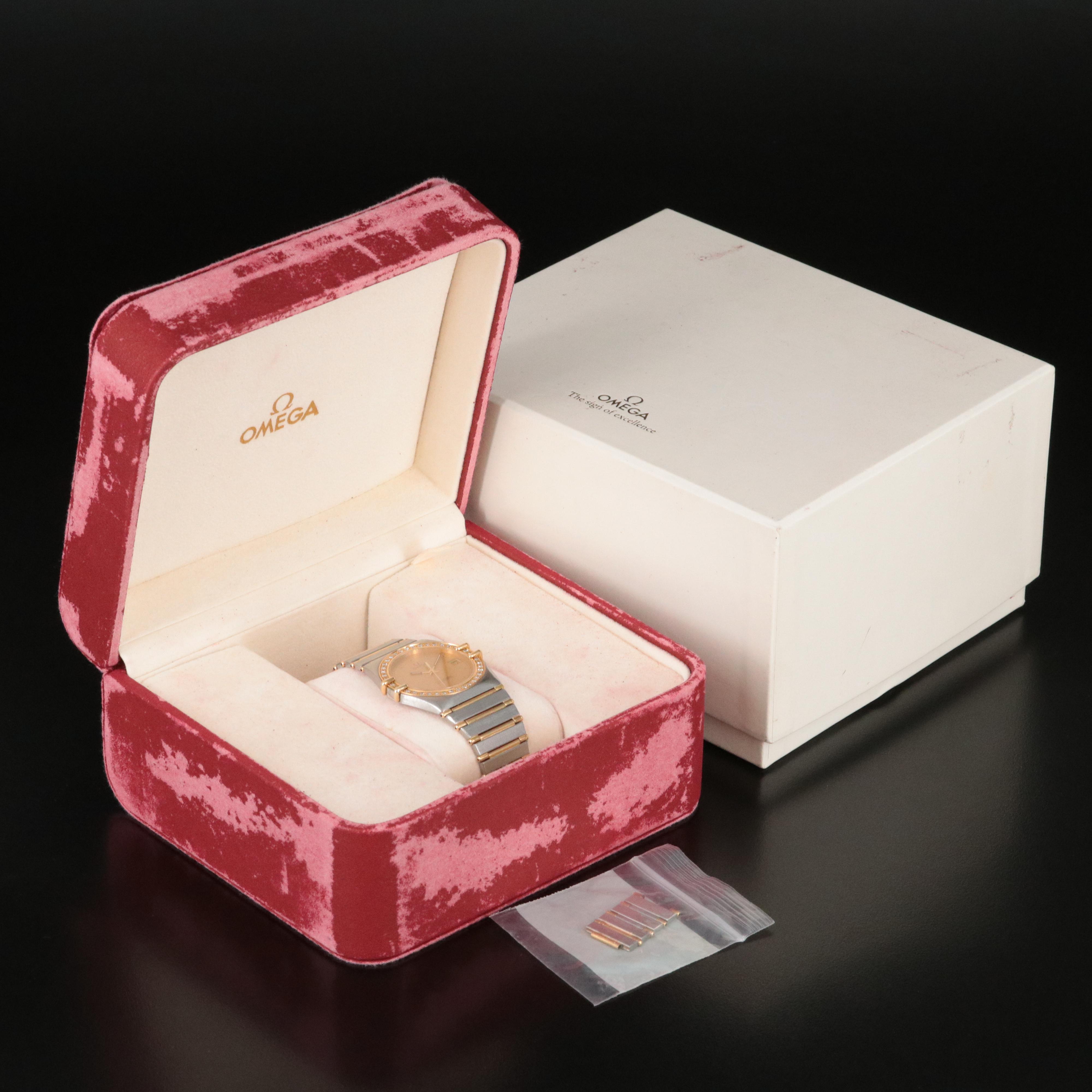 18K and Stainless Steel Omega Constellation Diamond Watch