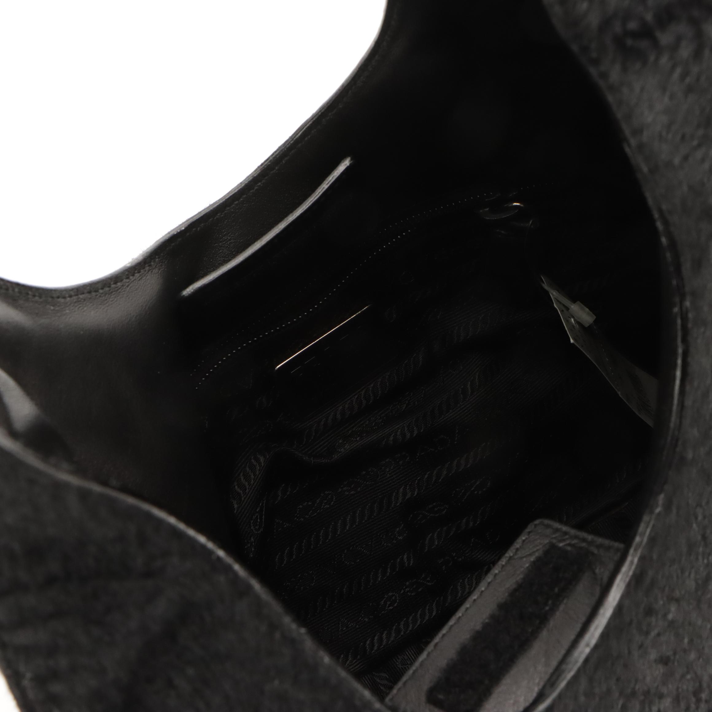 Prada Hobo Shoulder Bag in Black Persian Lamb Fur, With Tag