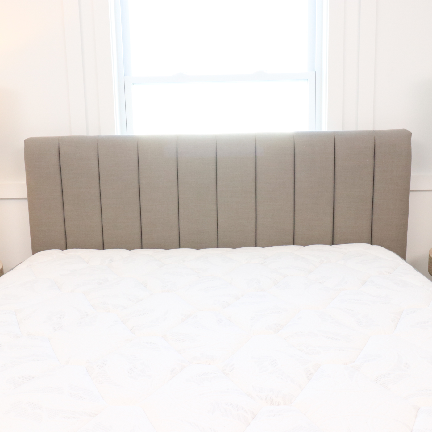 Skyline "Wesley" Channel Upholstered Queen Bed, Mattress and Foundation