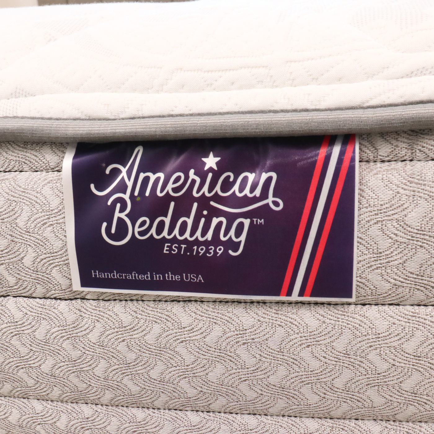 Skyline "Wesley" Channel Upholstered Queen Bed, Mattress and Foundation