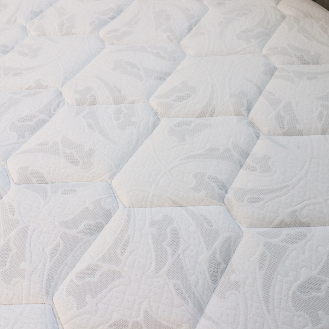 Skyline "Wesley" Channel Upholstered Queen Bed, Mattress and Foundation