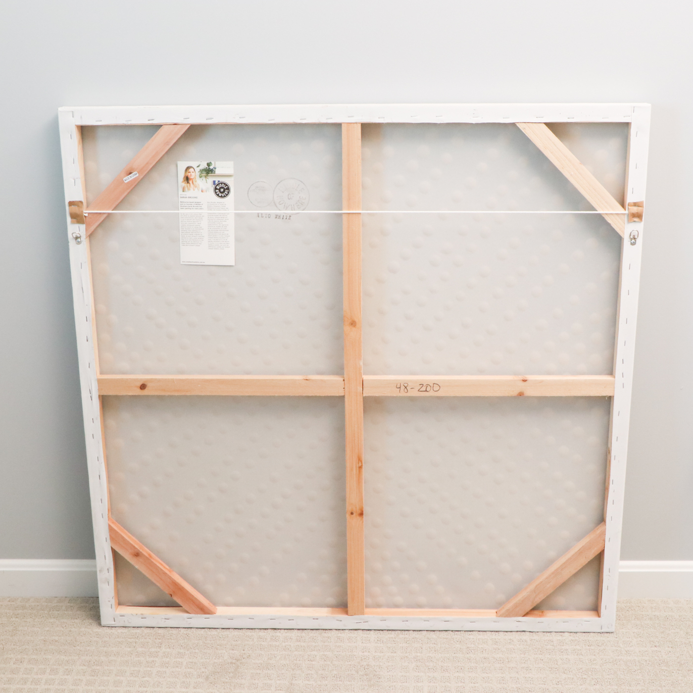 Sarah Brooke Mixed Media Painting Abstract "Alto White"