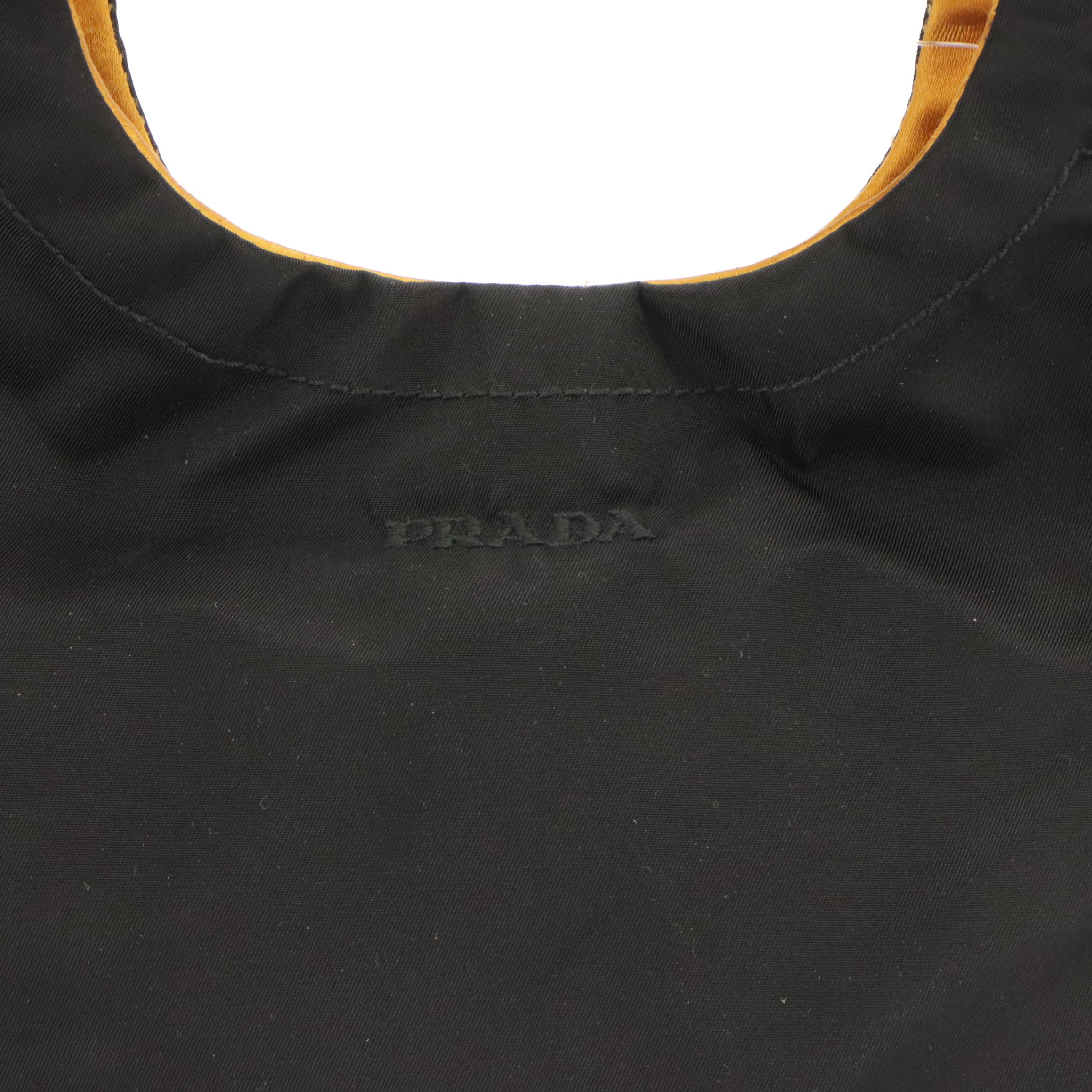 Prada Tote in Black Tessuto Nylon and Beaded Straps, With Tag