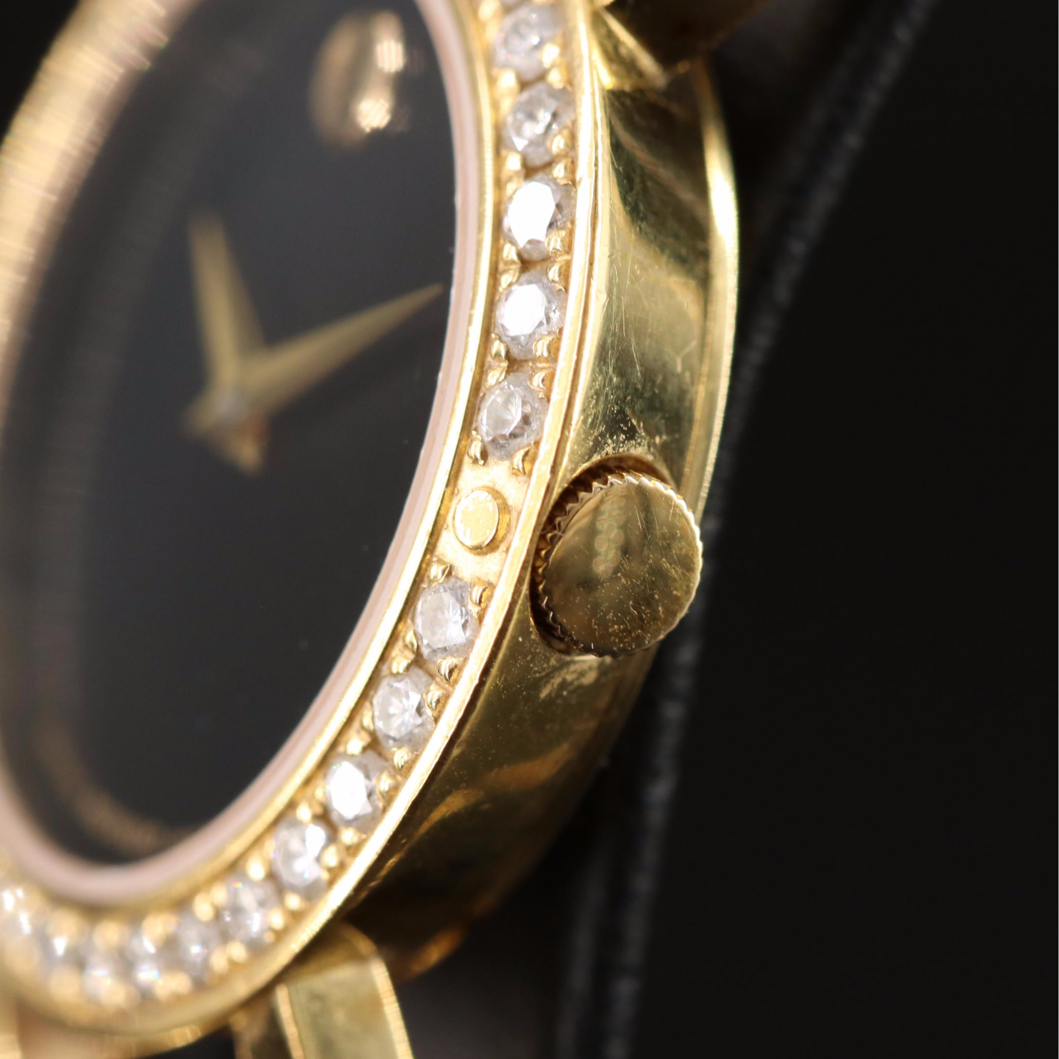 Movado Rondiro Diamond Black Dial Watch