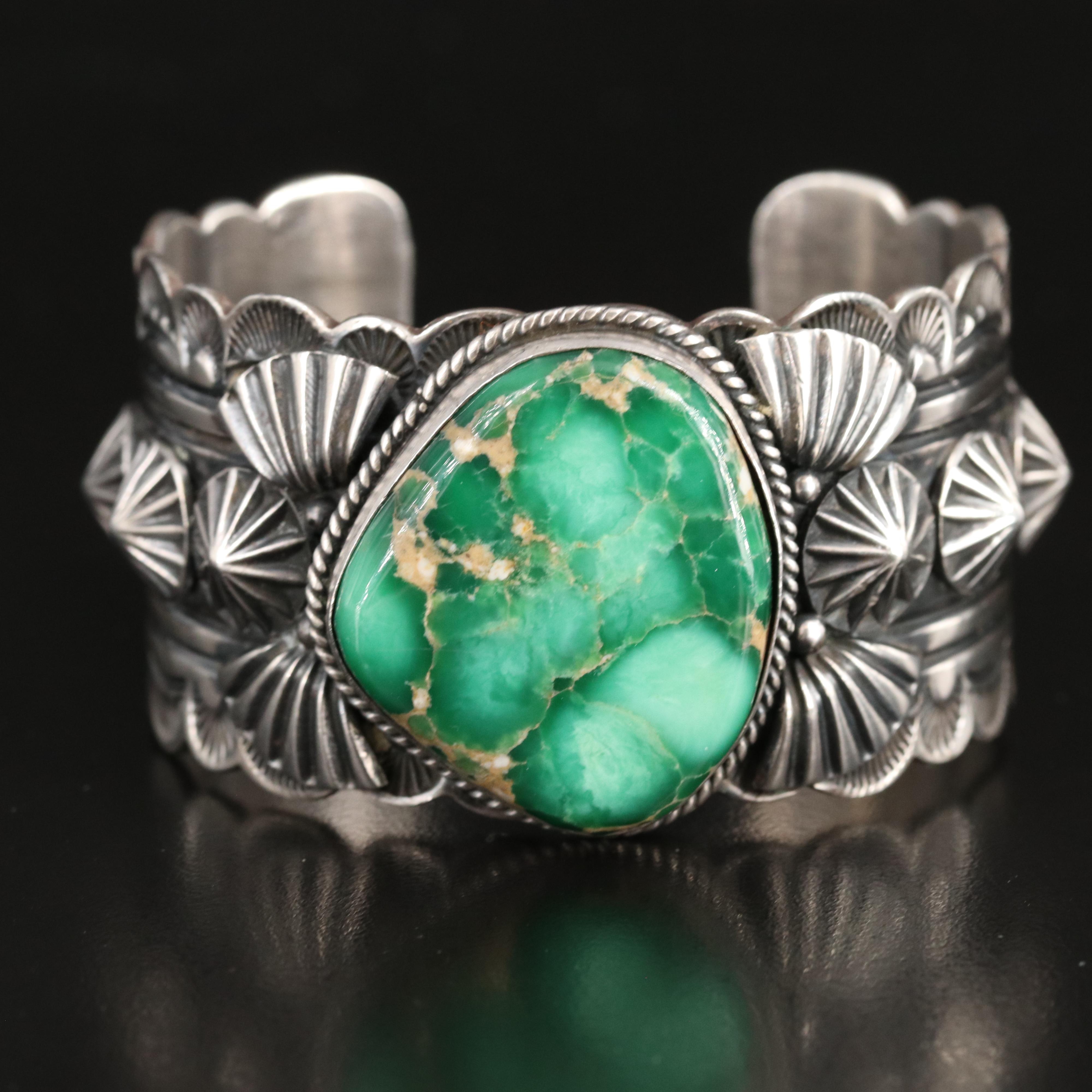 Delbert Gordon Navajo Diné Sterling Turquoise Cuff Bracelet