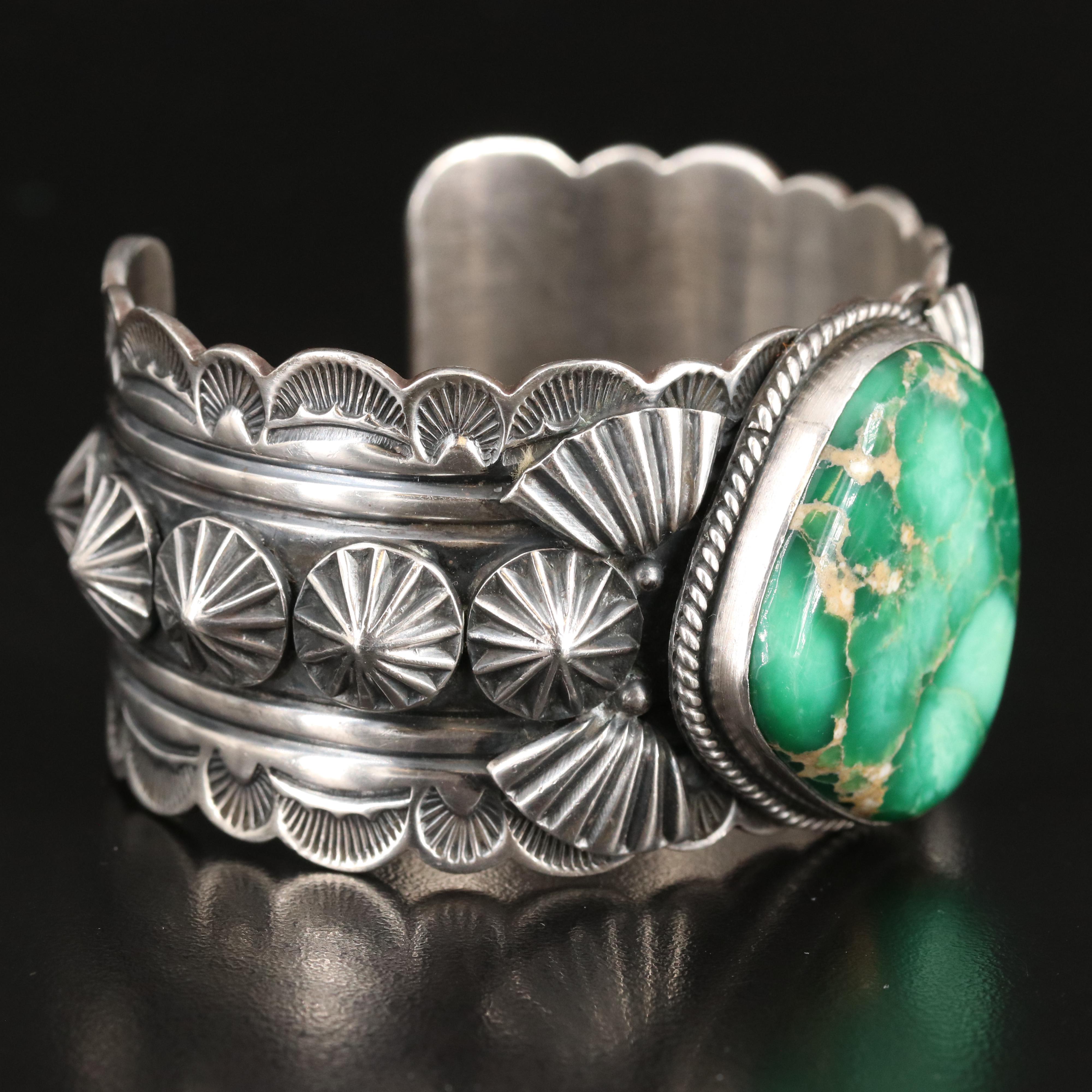 Delbert Gordon Navajo Diné Sterling Turquoise Cuff Bracelet