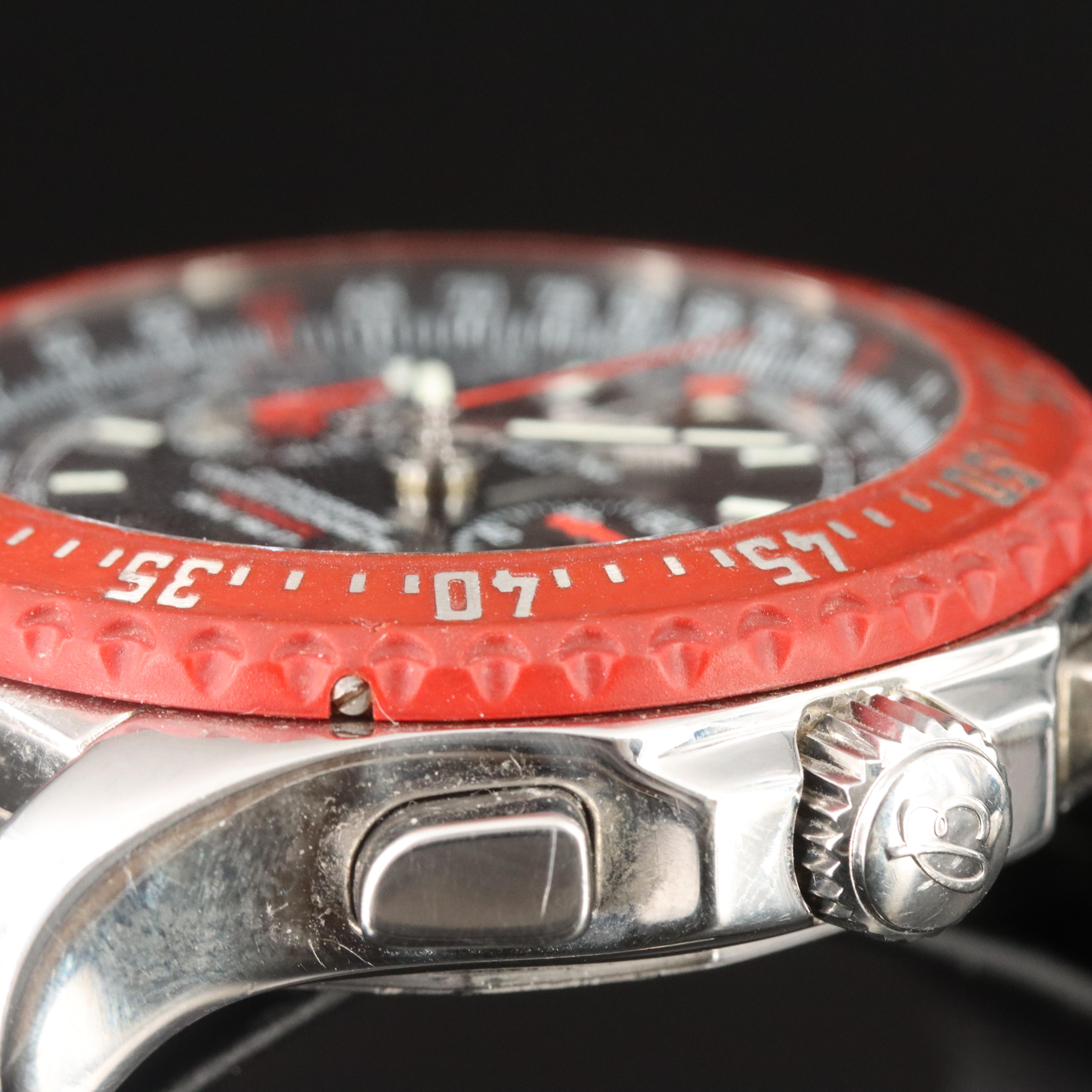 Breitling Skyracer Raven Black Dial Chrono Red Bezel Watch