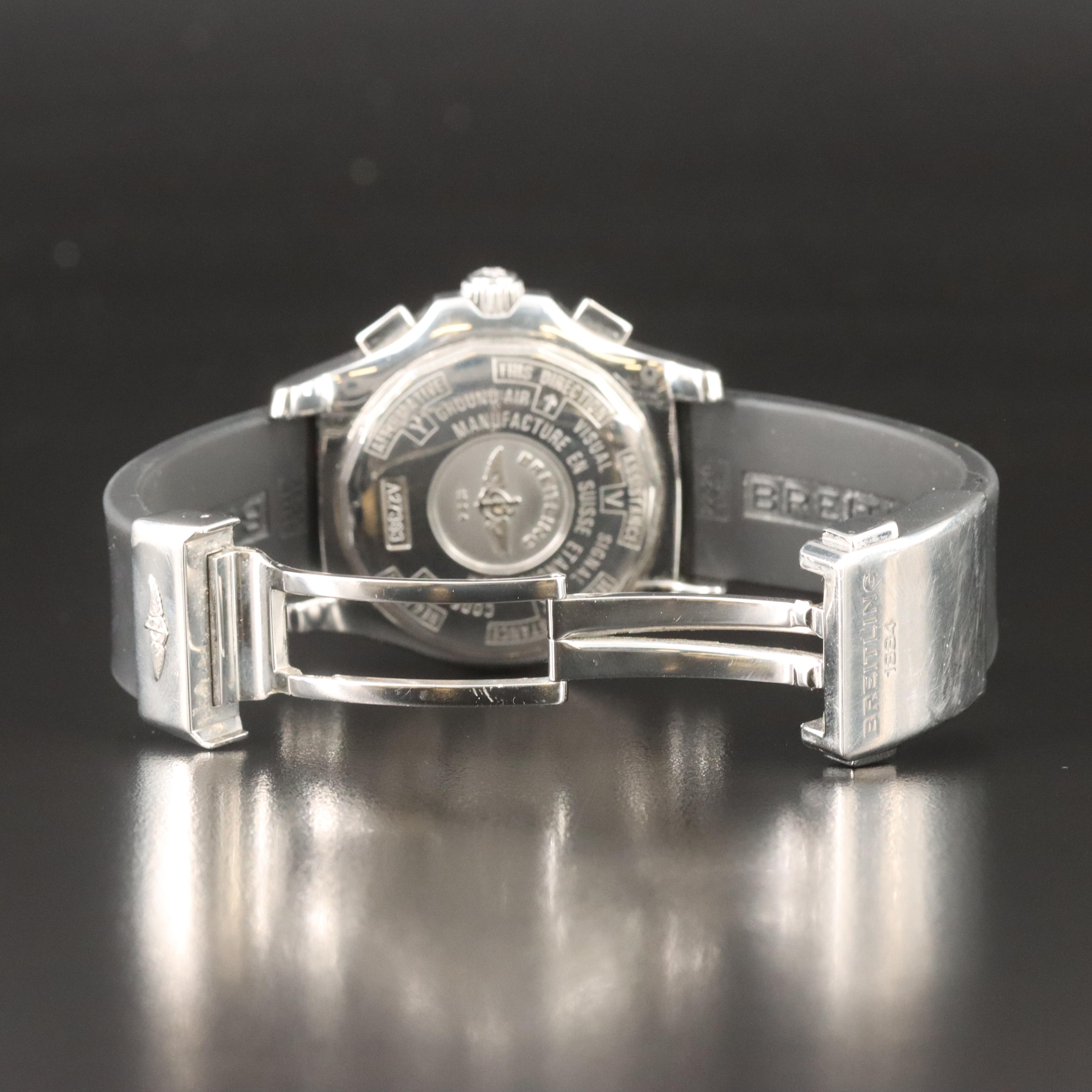 Breitling Skyracer Raven Black Dial Chrono Red Bezel Watch